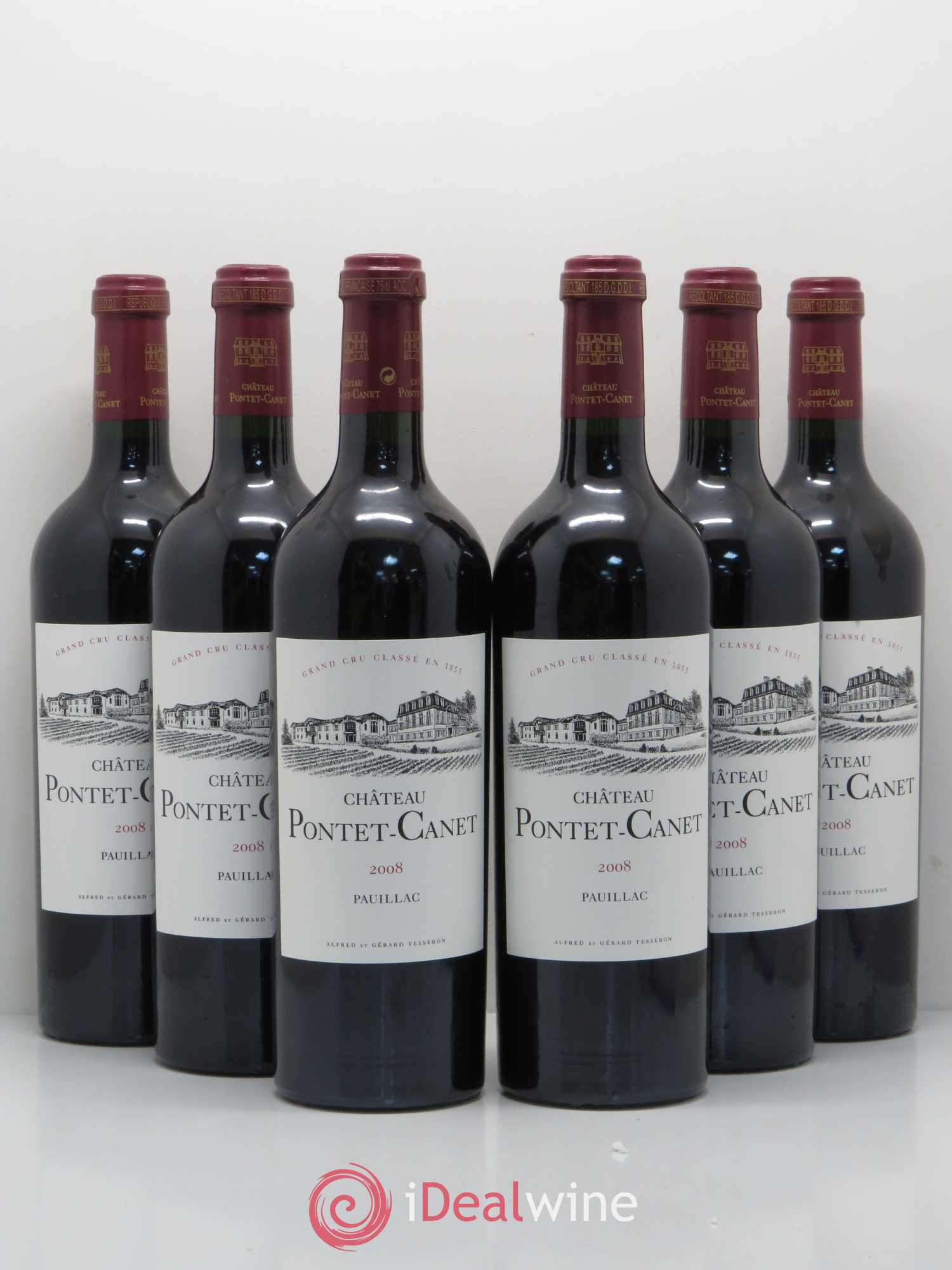 Château Pontet Canet 5ème Grand Cru Classé 2008 - Lot de 6 bouteilles - 0