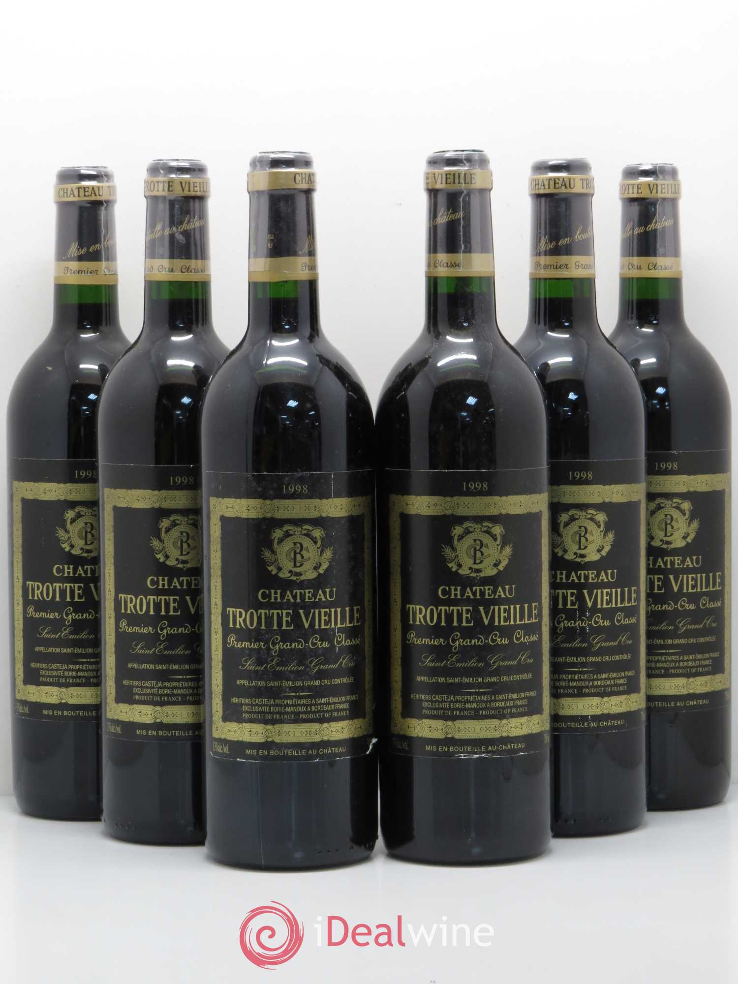 Château Trotte Vieille 1er Grand Cru Classé B 1998 - Lot de 6 bouteilles - 0
