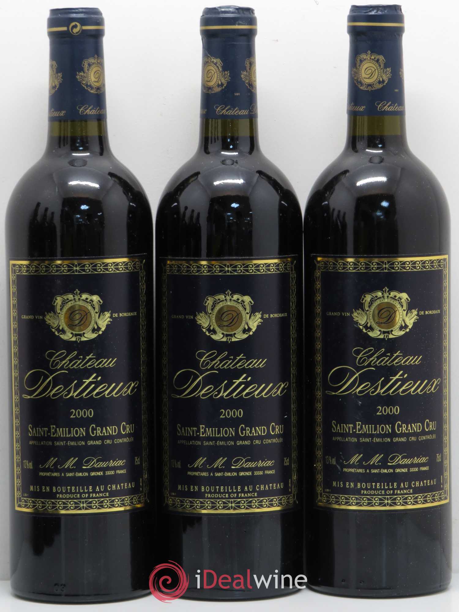 Château Destieux Grand Cru Classé 2000 - Lot de 6 bouteilles - 1