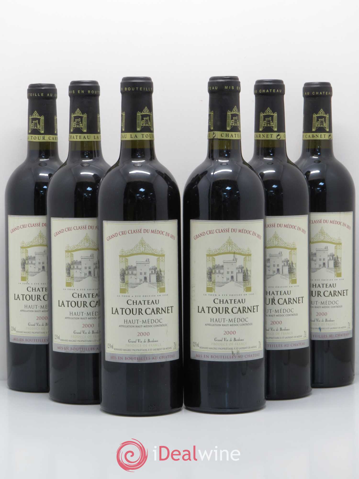 Château la Tour Carnet 4ème Grand Cru Classé 2000 - Lot de 6 bouteilles - 0