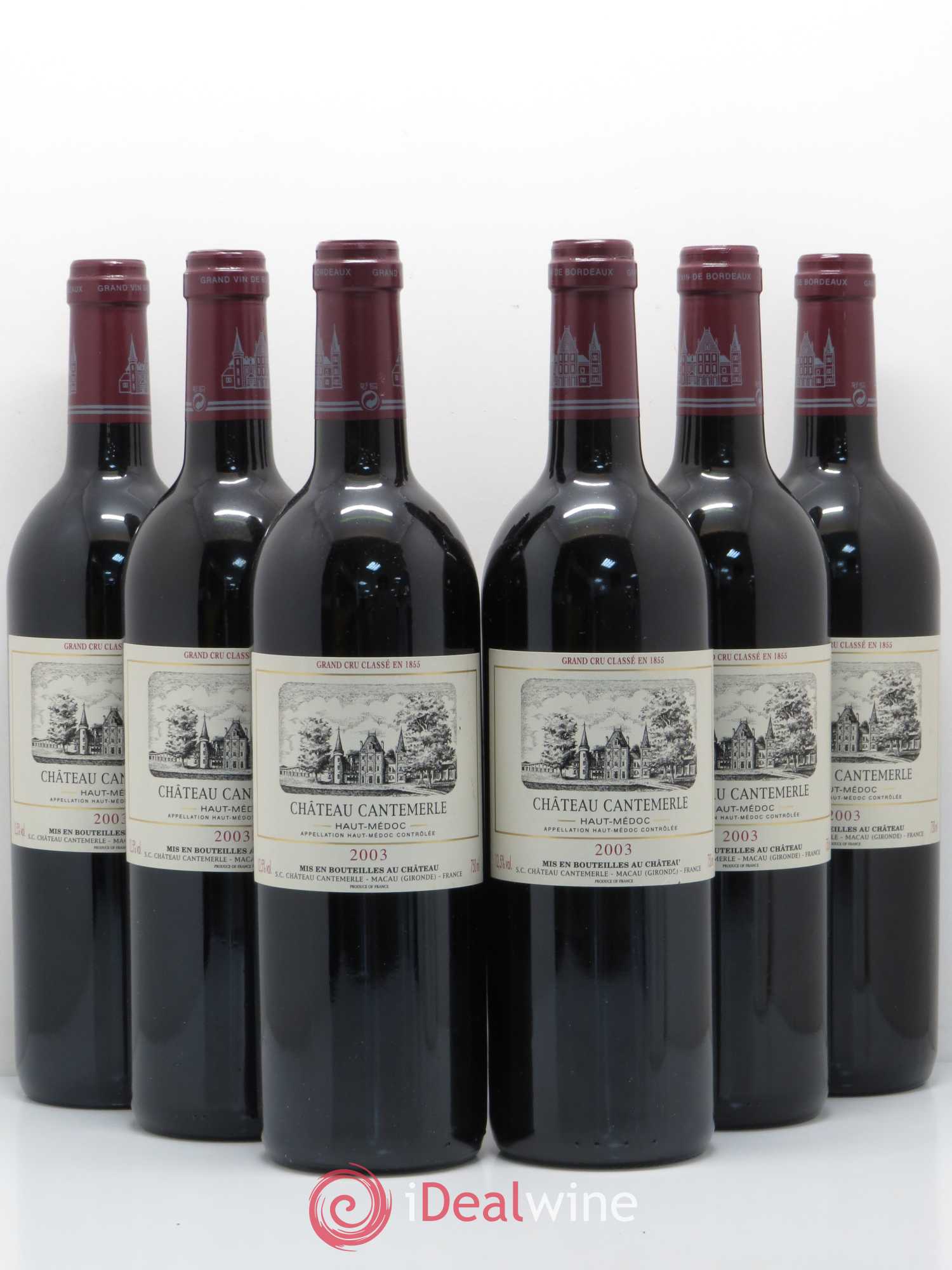 Château Cantemerle 5ème Grand Cru Classé 2003 - Lot de 6 bouteilles - 0
