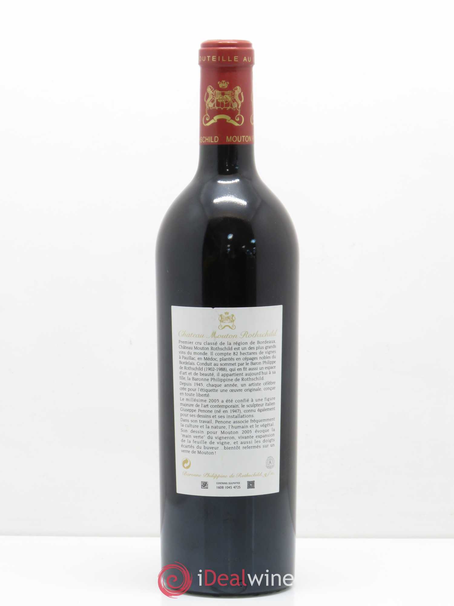 Château Mouton Rothschild 1er Grand Cru Classé 2005 - Lot de 1 bouteille - 1