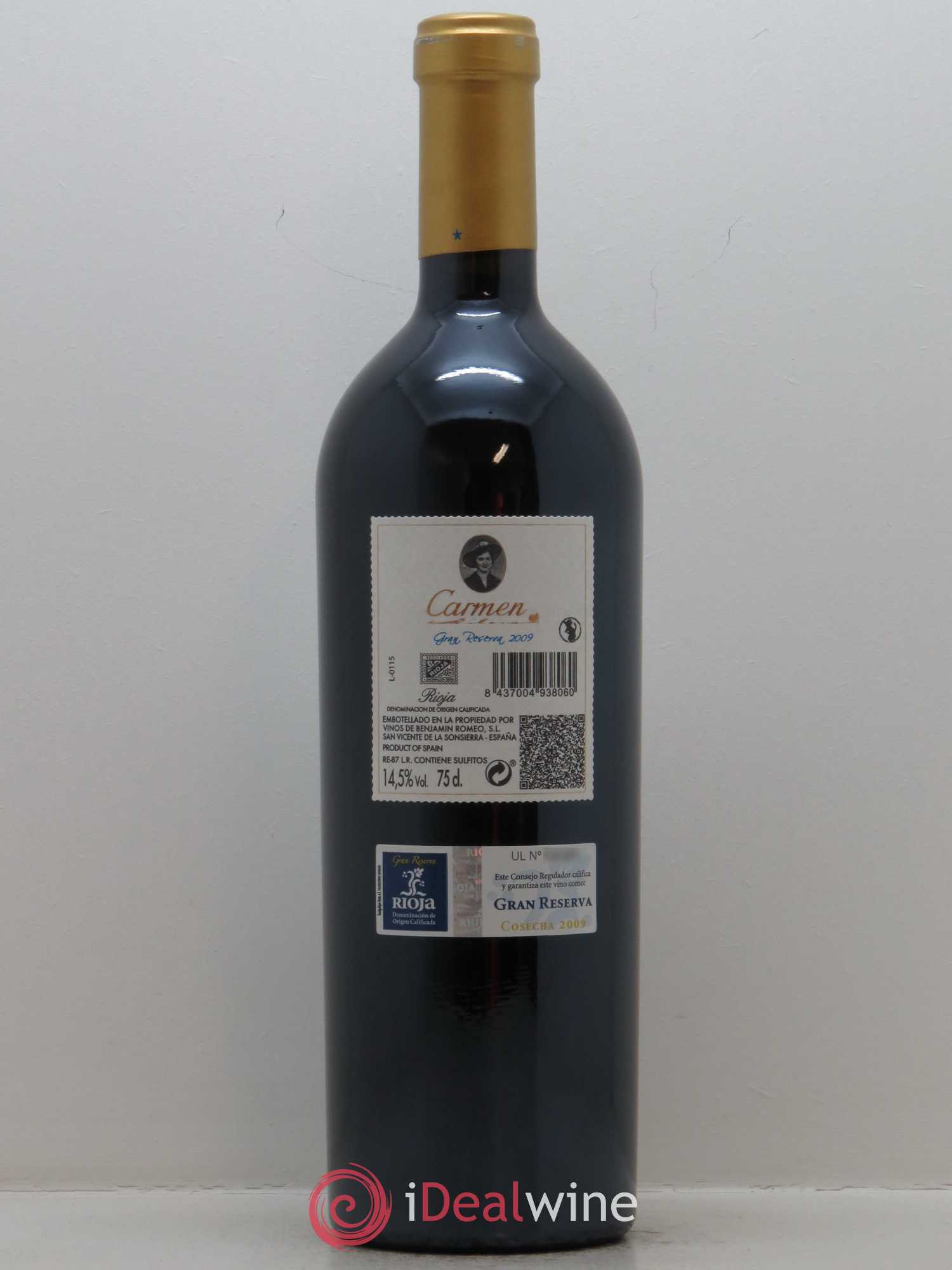 Rioja Bodegas Contador DOCA Carmen Gran Reserva Benjamin Romeo 2009 - Lot de 1 bouteille - 1