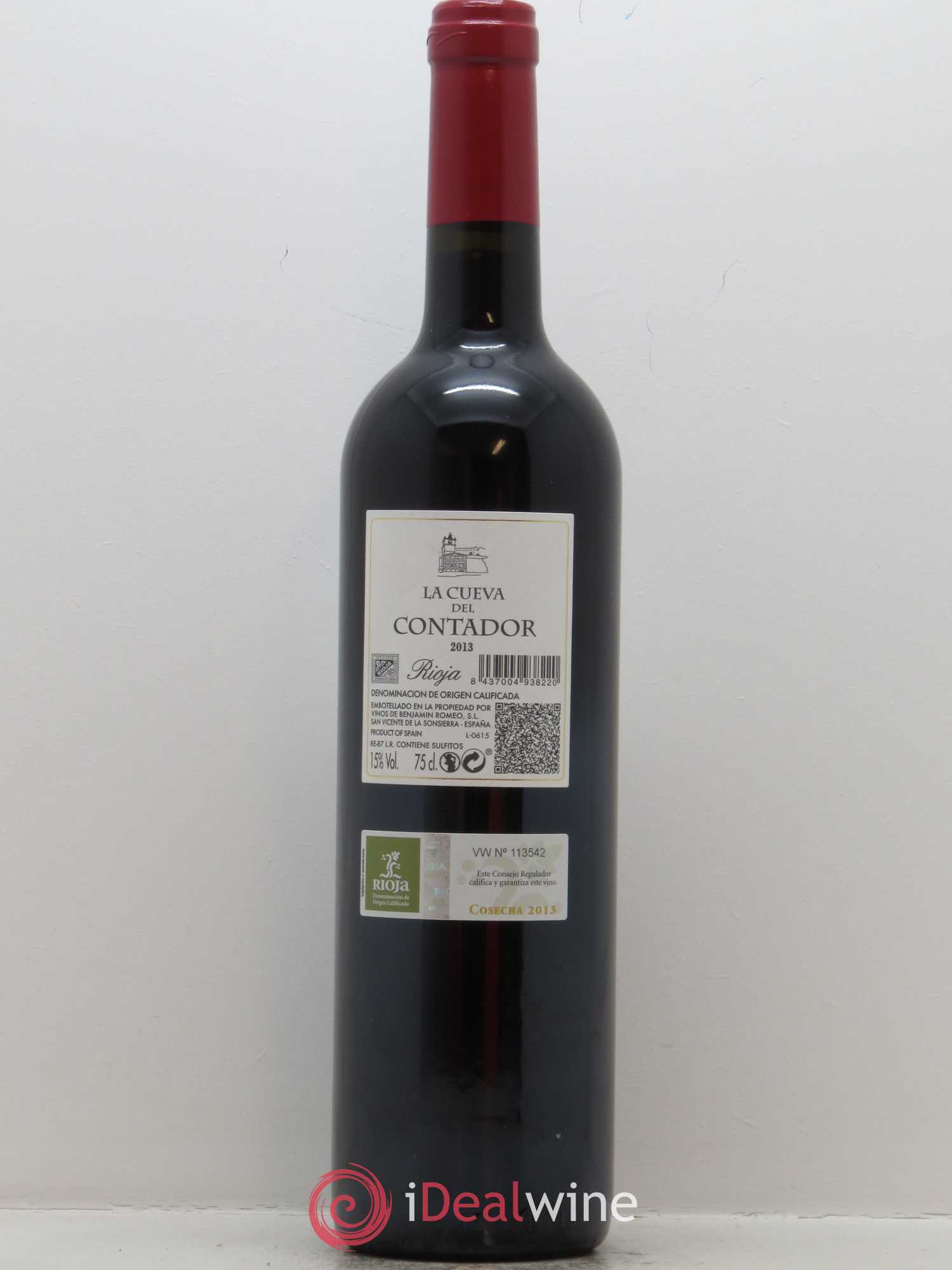 Rioja DOCA La Cueva del Contador Bodega Contador - Benjamin Romeo 2013 - Posten von 1 Flasche - 1