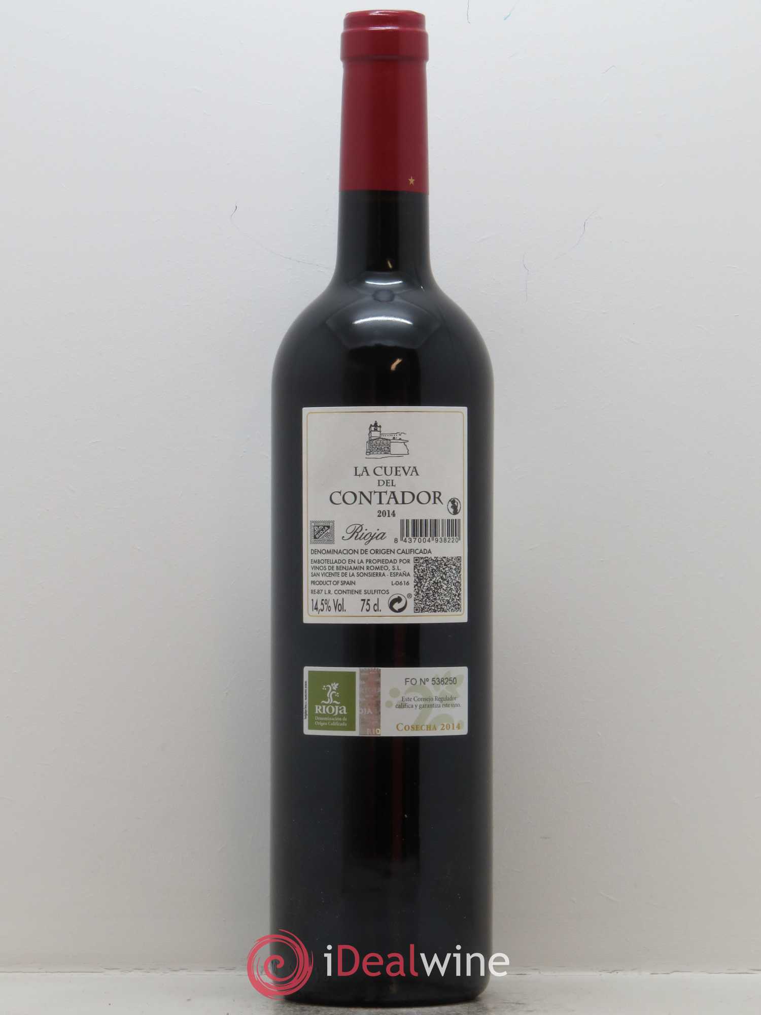 Rioja DOCA La Cueva del Contador Bodega Contador - Benjamin Romeo 2014 - Lot de 1 bouteille - 1