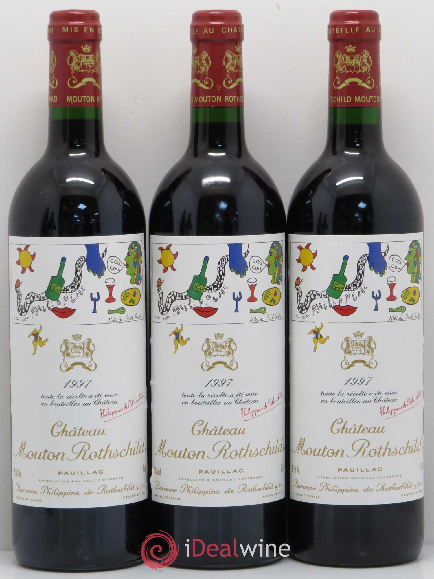 Château Mouton Rothschild 1er Grand Cru Classé 1997 - Lot de 5 bouteilles - 1