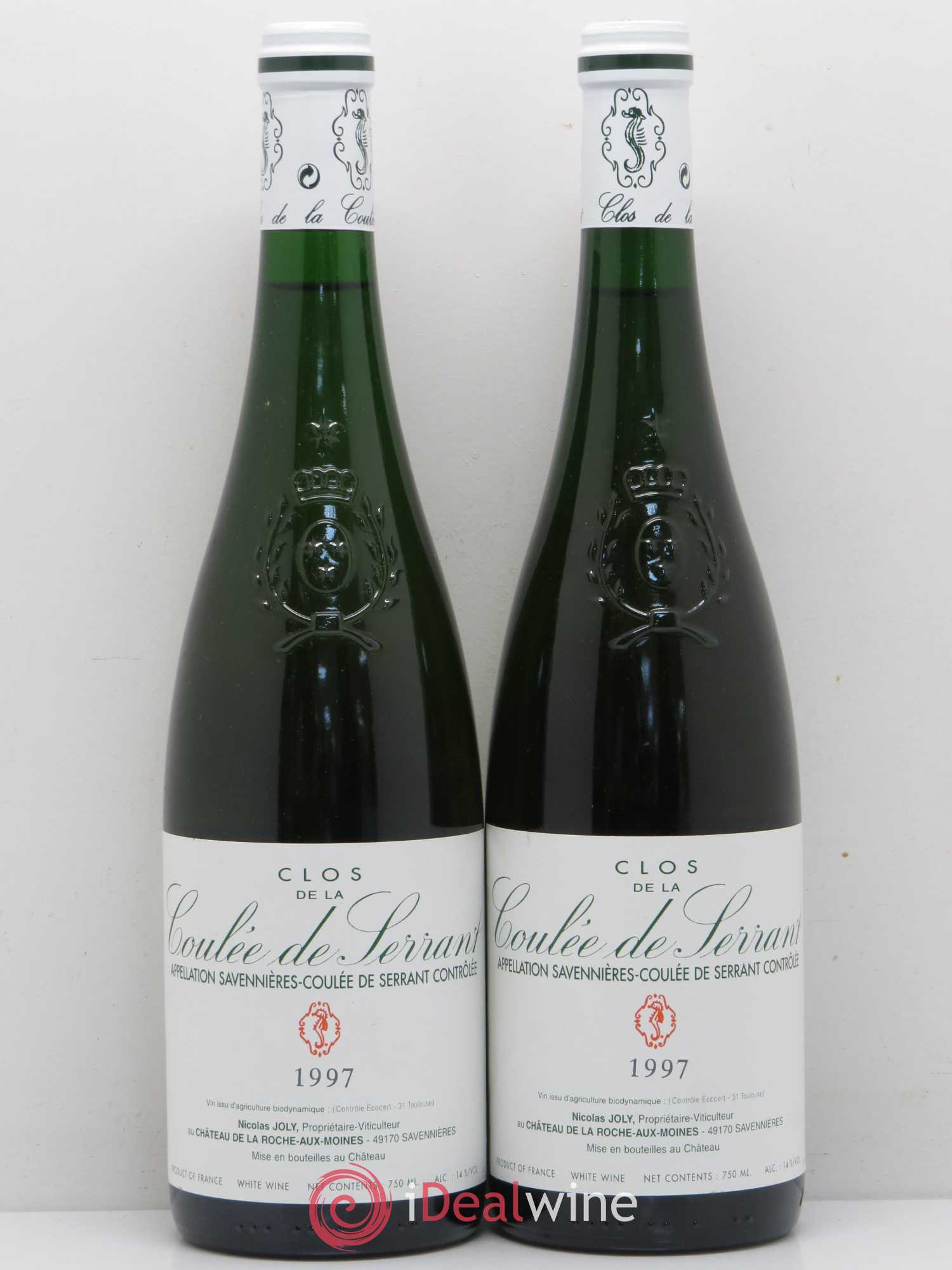 Savennières Clos de la Coulée de Serrant Vignobles de la Coulée de Serrant - Nicolas Joly 1997 - Lot de 2 bouteilles - 0