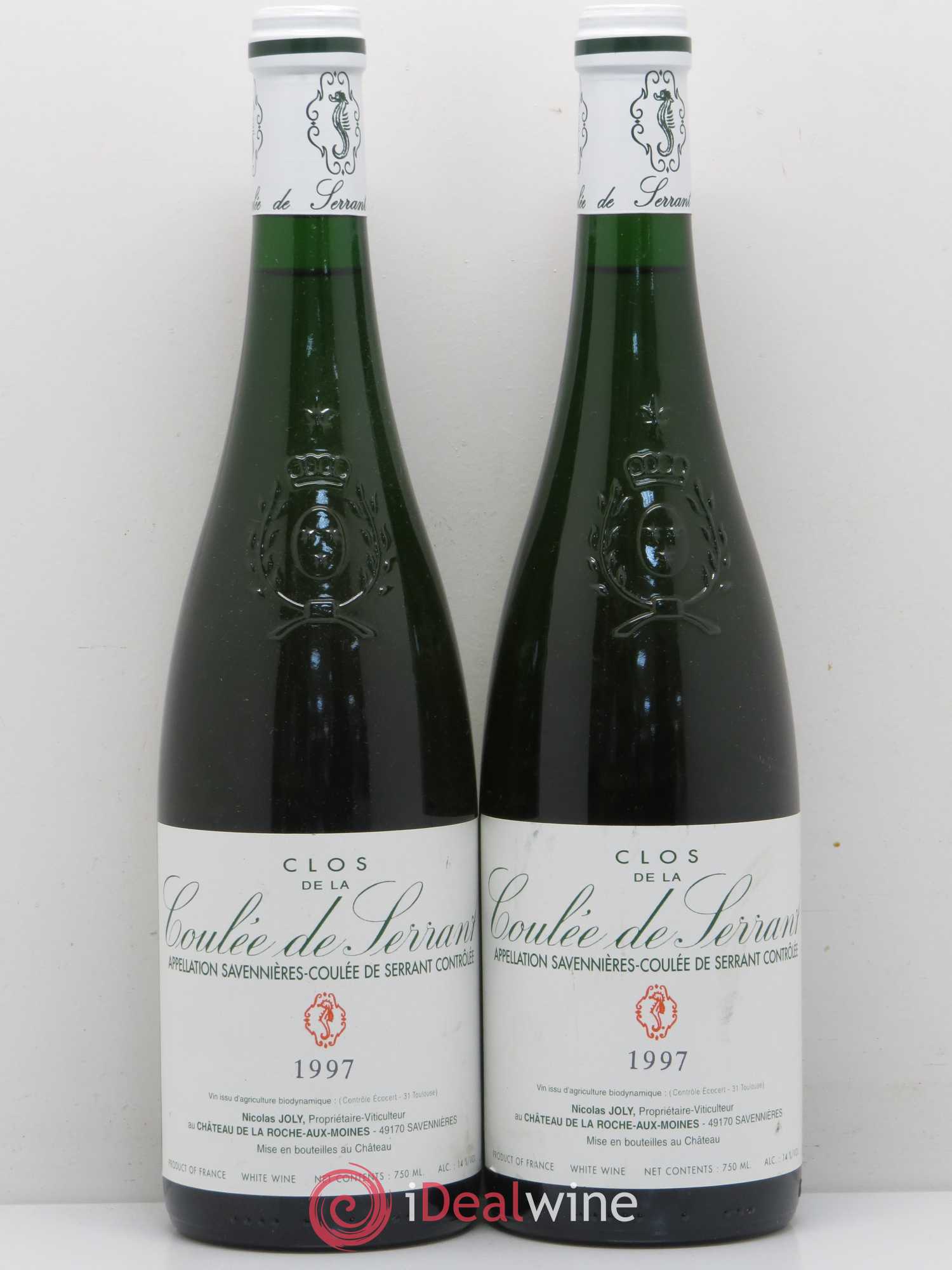 Savennières Clos de la Coulée de Serrant Vignobles de la Coulée de Serrant - Nicolas Joly 1997 - Lot de 2 bouteilles - 0