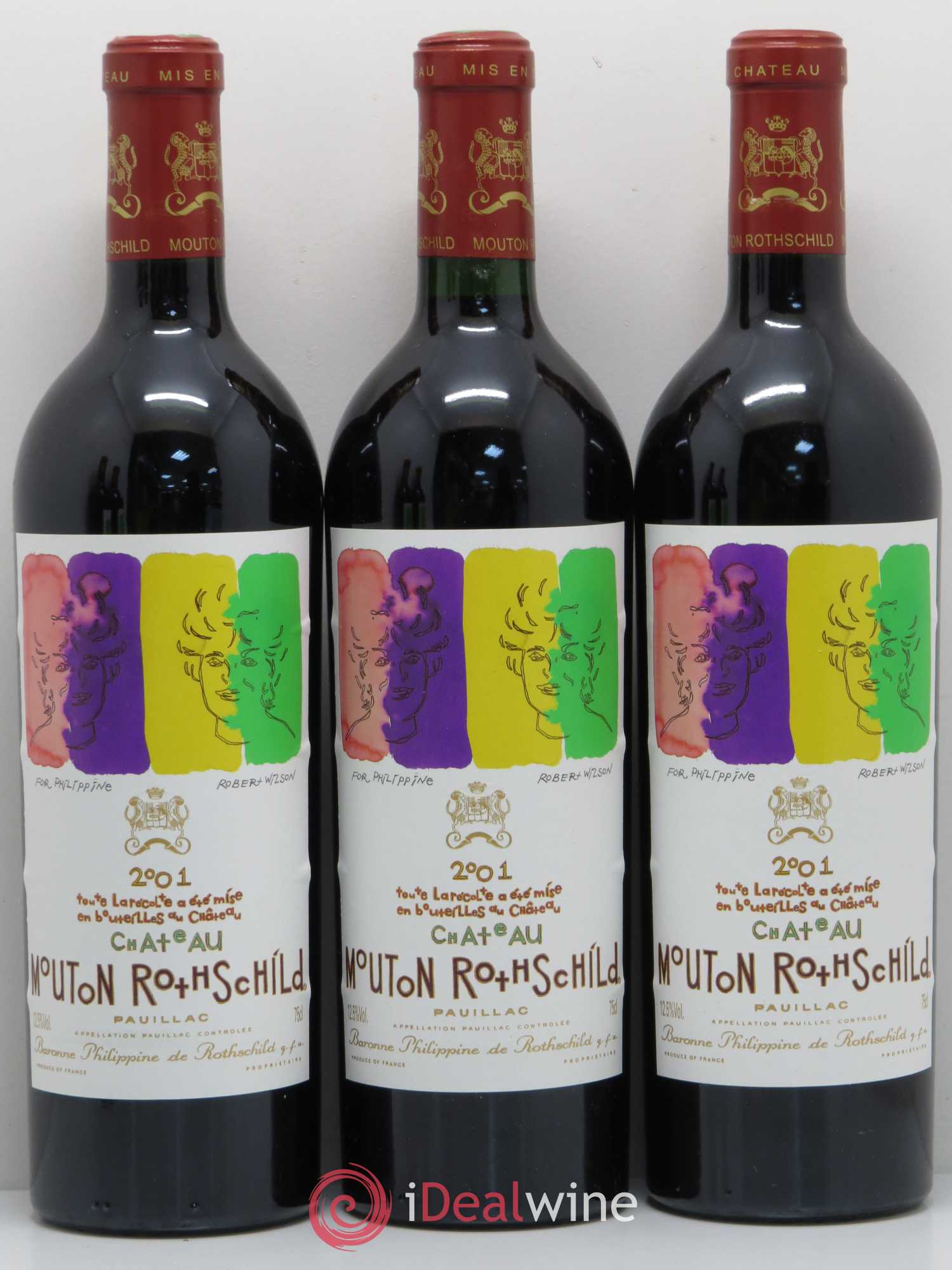 Château Mouton Rothschild 1er Grand Cru Classé 2001 - Lot de 5 bouteilles - 1