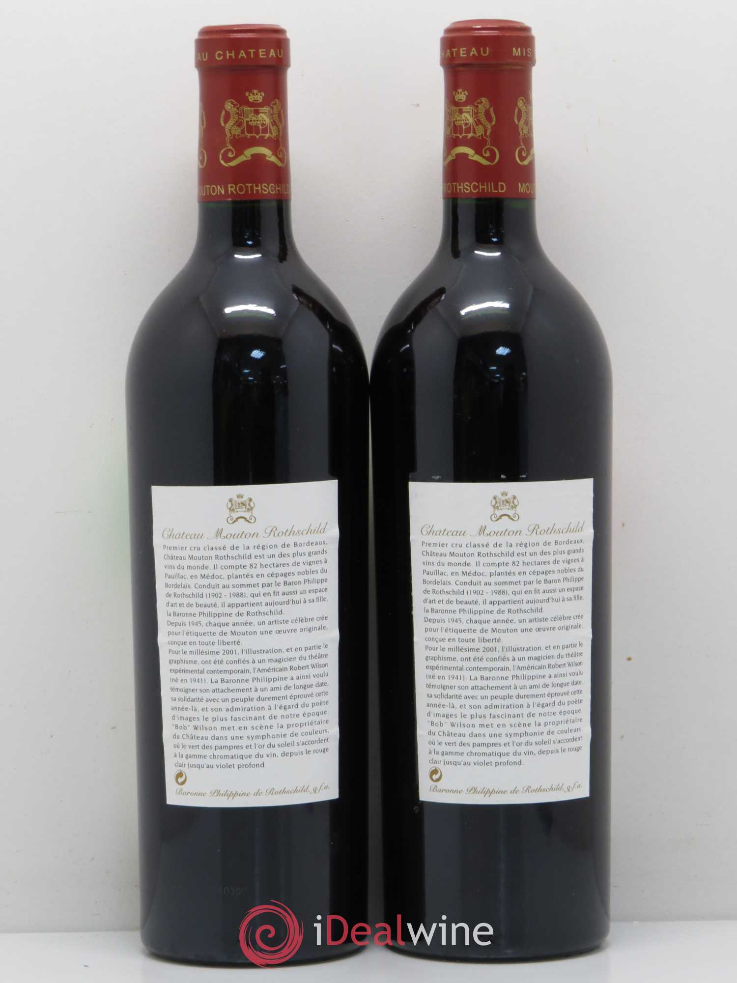 Château Mouton Rothschild 1er Grand Cru Classé 2001 - Lot de 5 bouteilles - 4
