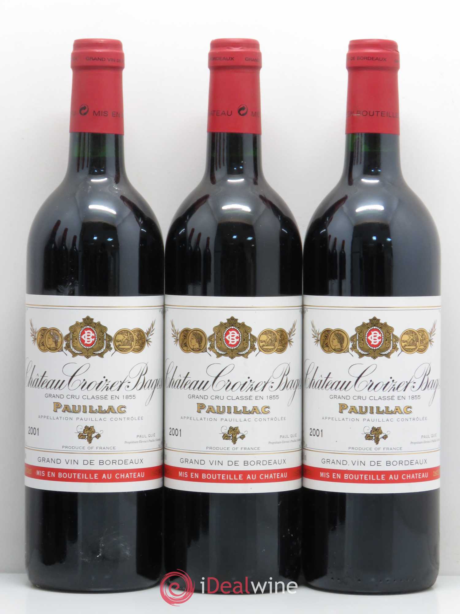 Château Croizet Bages 5ème Grand Cru Classé 2001 - Lot de 6 bouteilles - 1