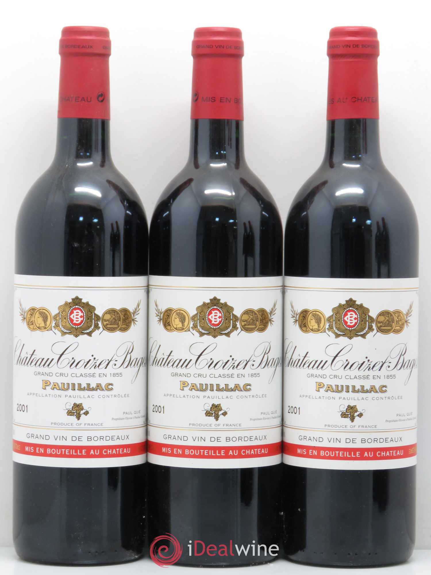 Château Croizet Bages 5ème Grand Cru Classé 2001 - Lot de 5 bouteilles - 1