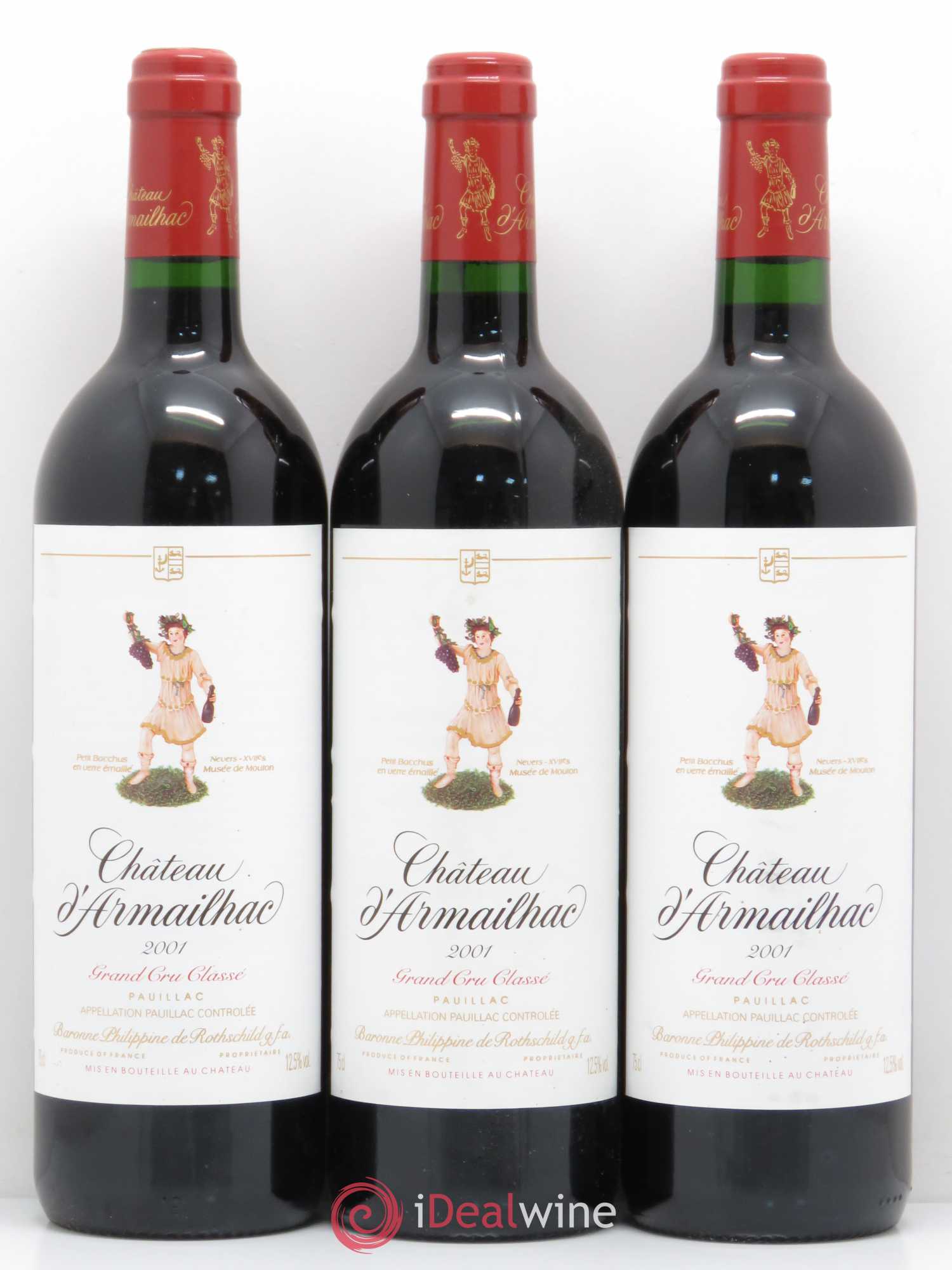 Château d' Armailhac - Mouton Baron(ne) Philippe 5ème Grand Cru Classé 2001 - Lotto di 6 bottiglie - 2