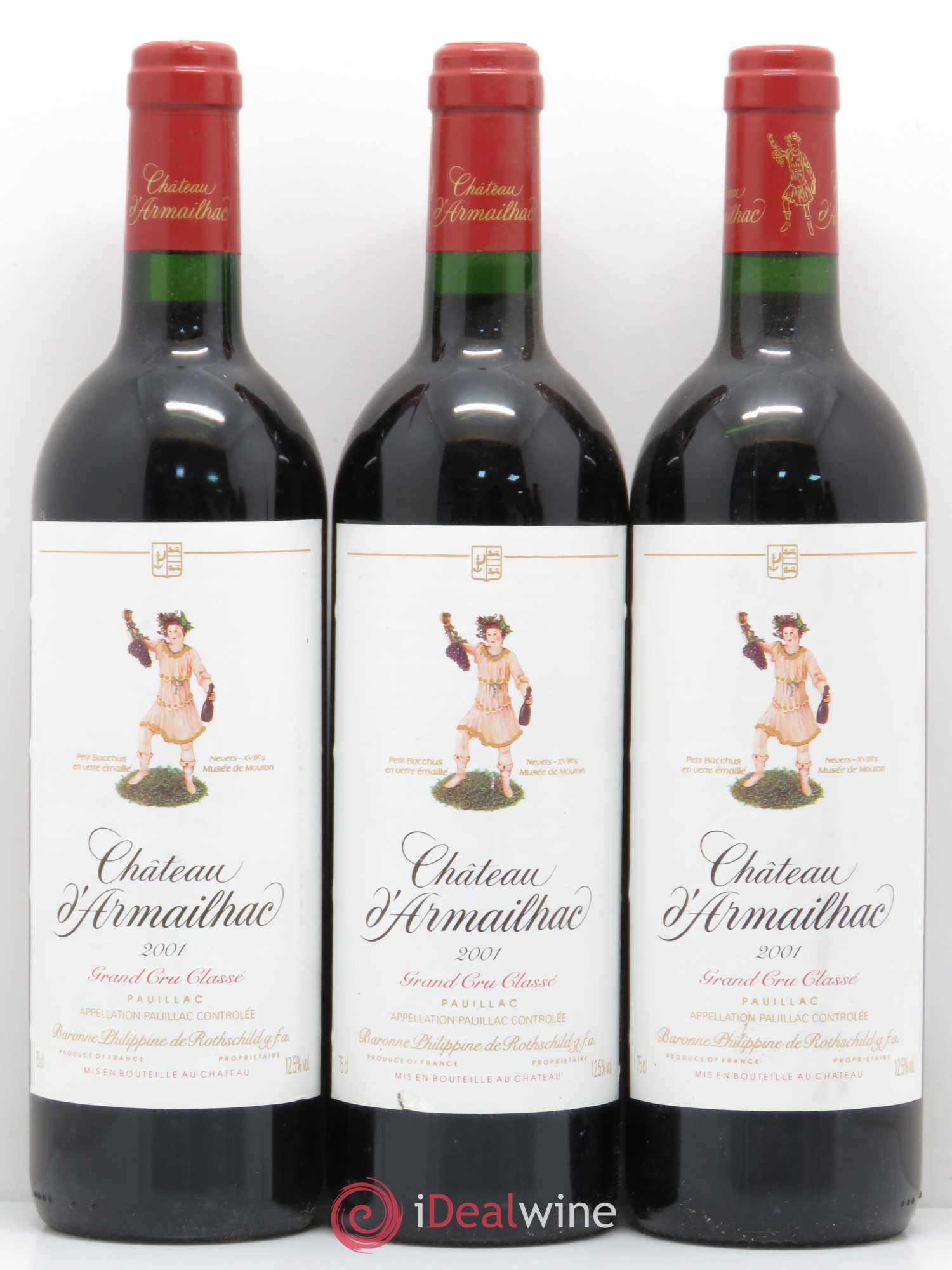 Château d' Armailhac - Mouton Baron(ne) Philippe 5ème Grand Cru Classé 2001 - Lot de 5 bouteilles - 1