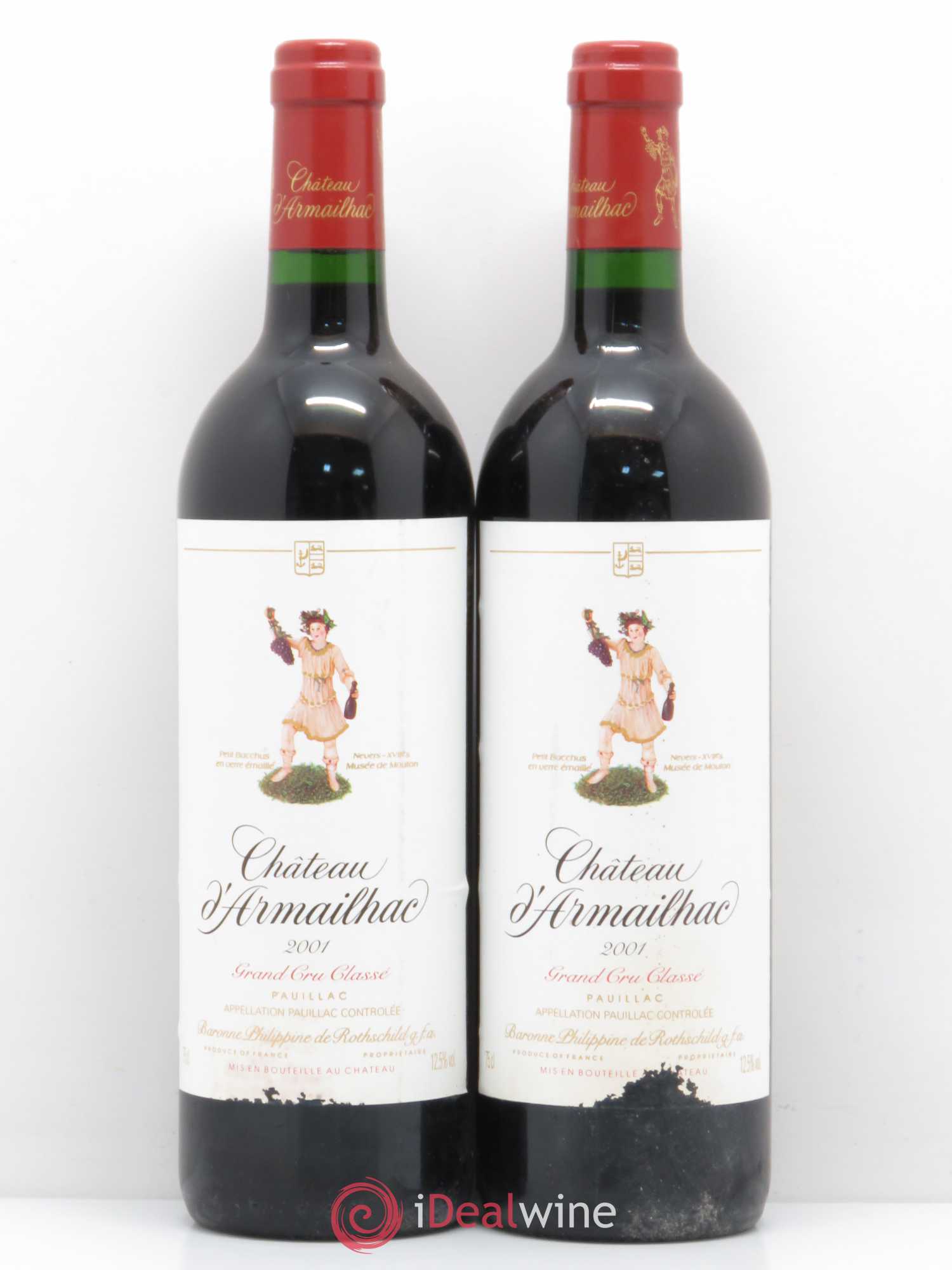 Château d' Armailhac - Mouton Baron(ne) Philippe 5ème Grand Cru Classé 2001 - Lot de 5 bouteilles - 2
