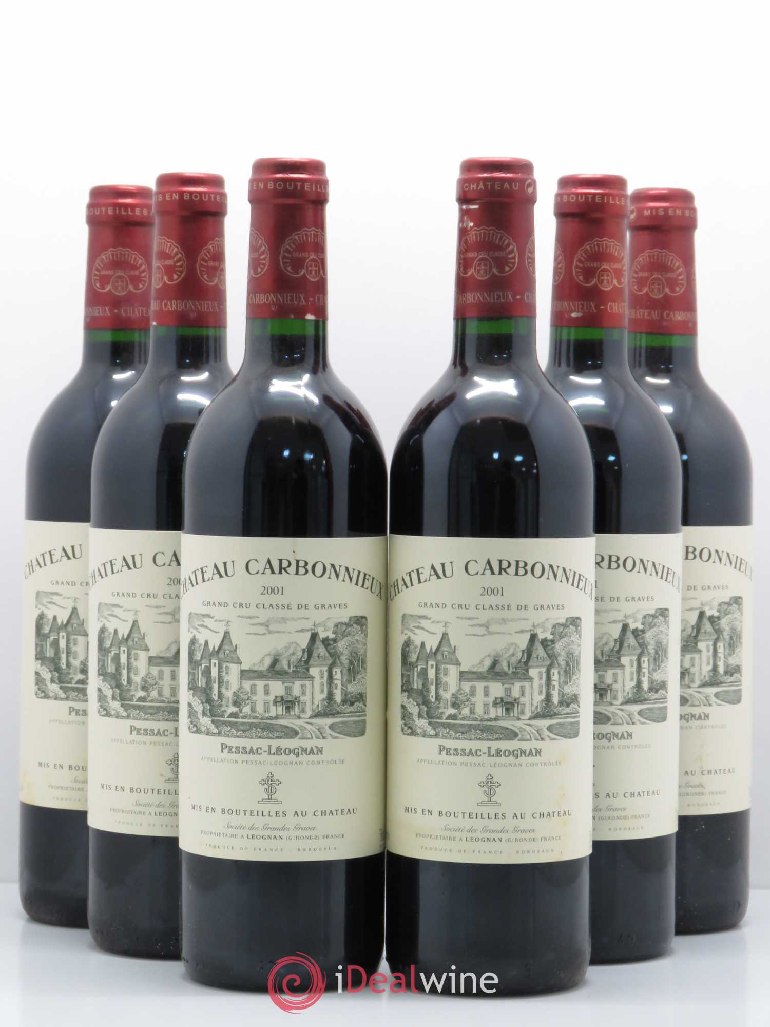 Château Carbonnieux Cru Classé de Graves 2001 - Lot de 6 bouteilles - 0