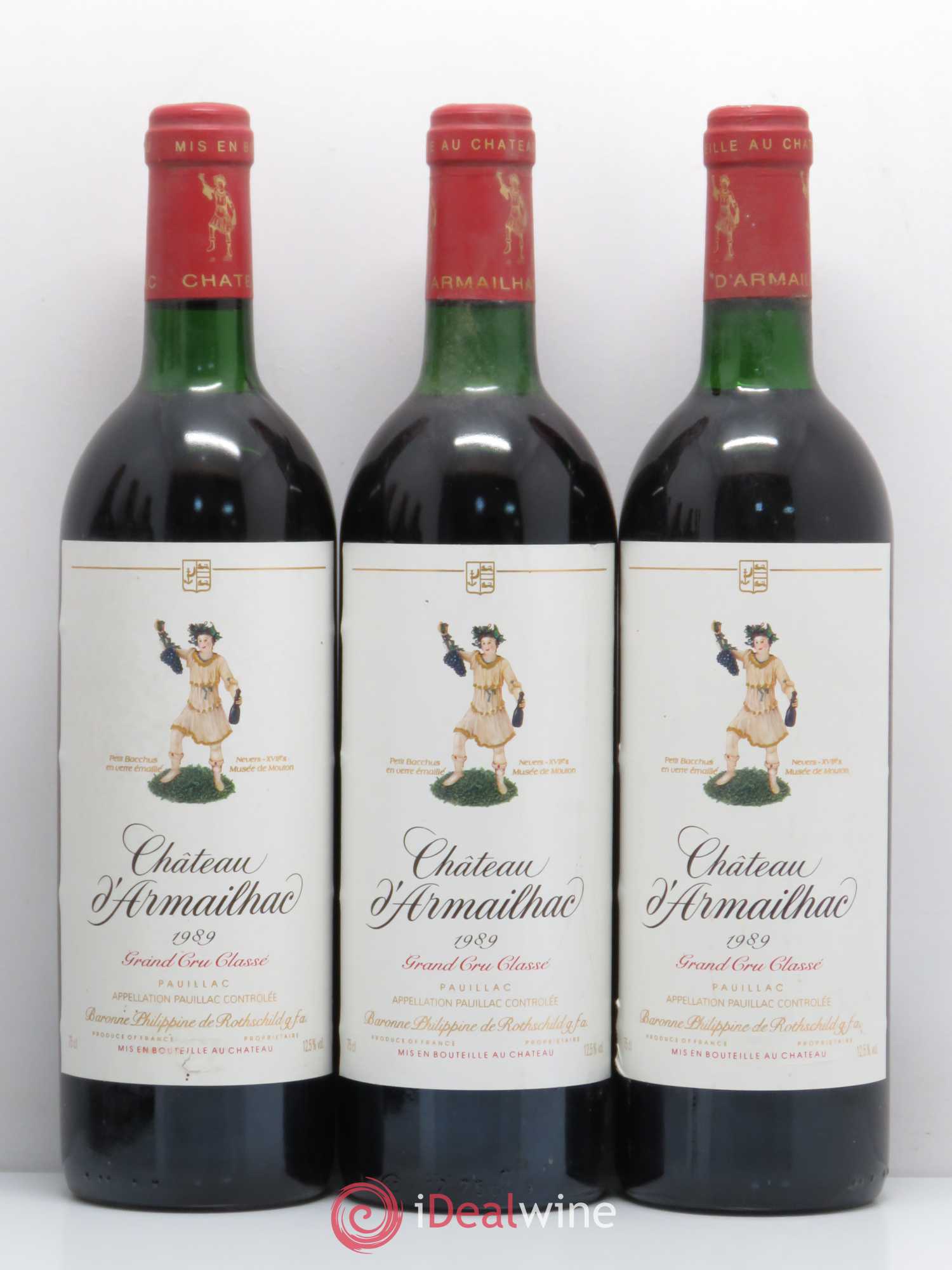 Château d' Armailhac - Mouton Baron(ne) Philippe 5ème Grand Cru Classé 1989 - Lot de 6 bouteilles - 1