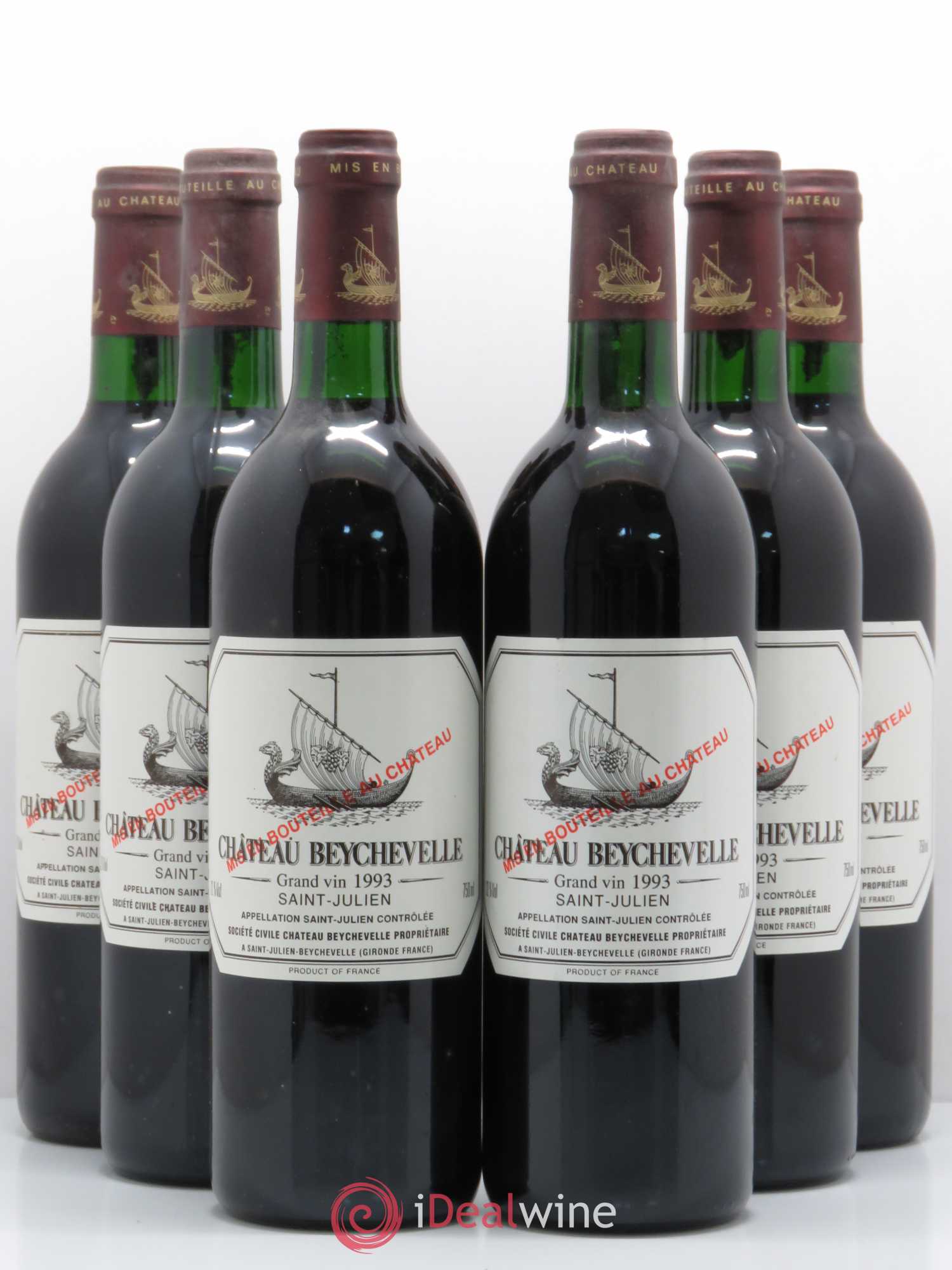 Château Beychevelle 4ème Grand Cru Classé 1993 - Lot de 6 bouteilles - 0