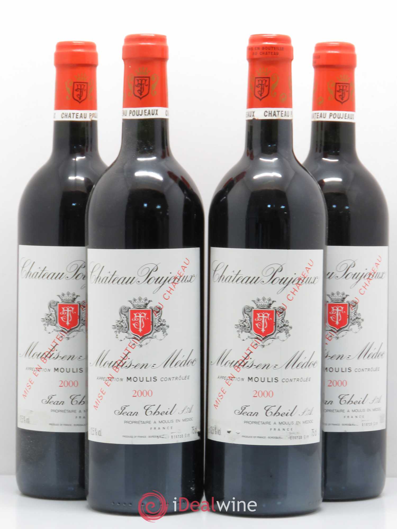 Château Poujeaux 2000 - Lot de 4 bouteilles - 0