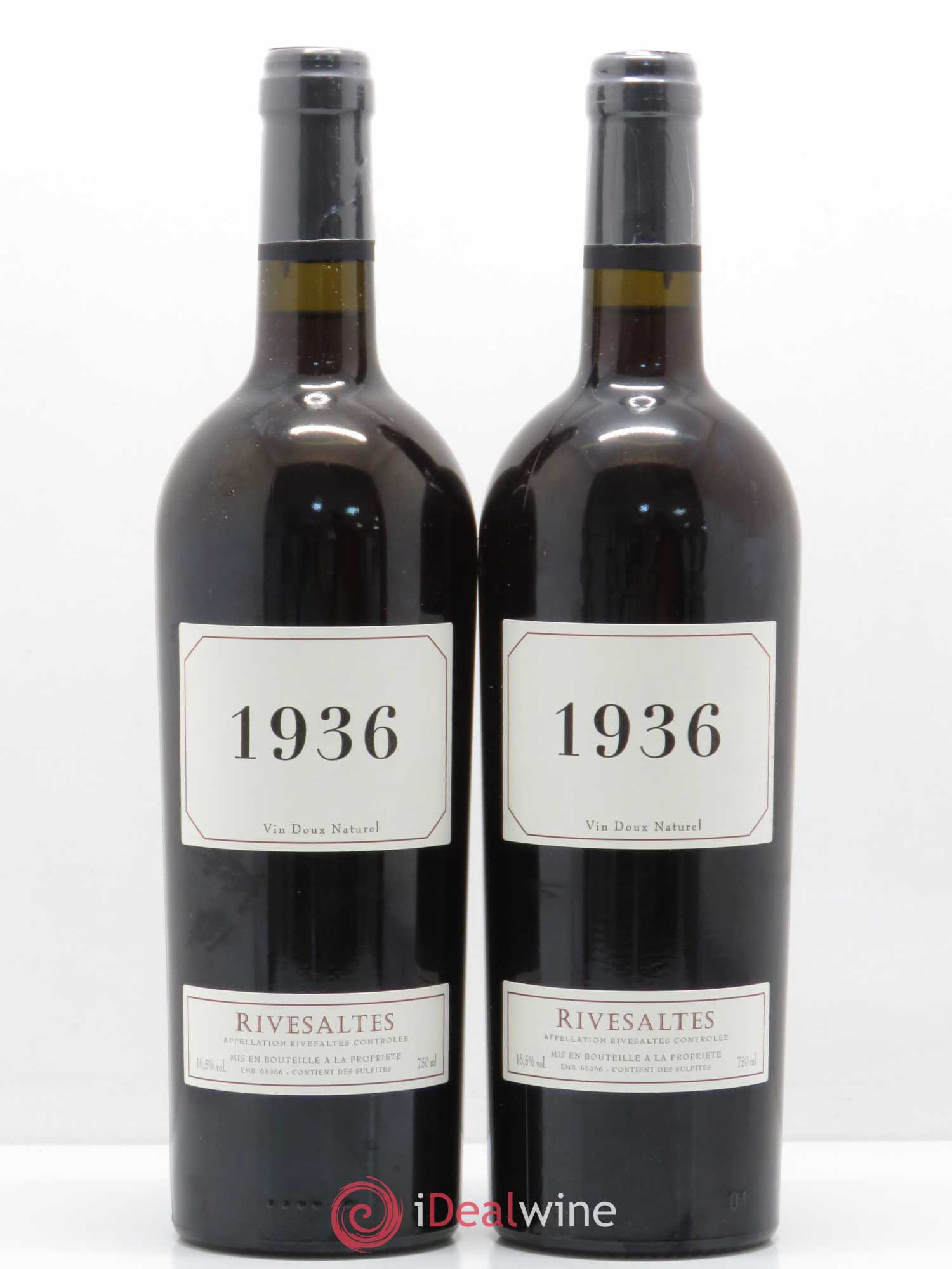Rivesaltes (senza prezzo di riserva) 1936 - Lotto di 2 bottiglie - 0