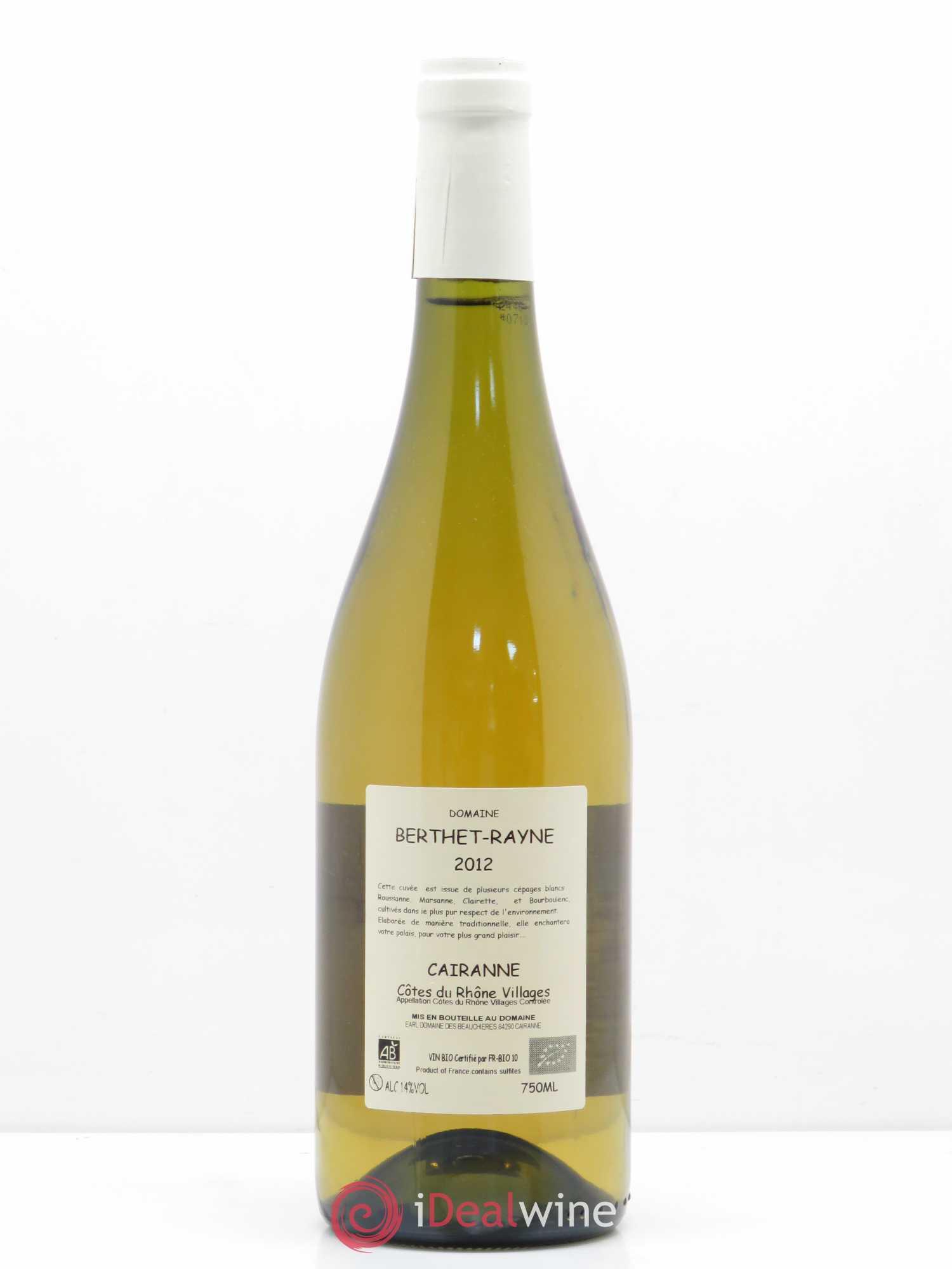Côtes-du-Rhône-Villages Cairanne Berthet Rayne Tradition (sans prix de réserve) 2012 - Posten von 1 Flasche - 1