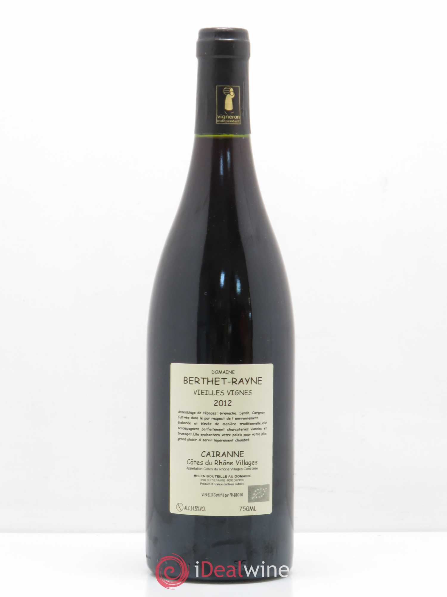 Côtes-du-Rhône-Villages Cairanne Berthet-Rayne (Domaine) Vieilles vignes 2012 - Lot de 1 bouteille - 1