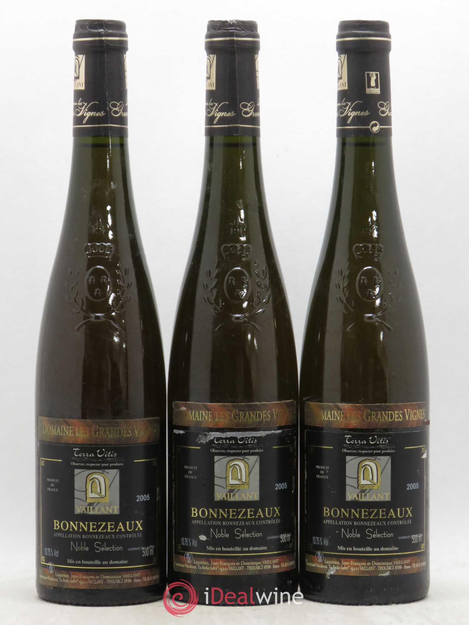 Bonnezeaux Séléction de grains nobles Domaine Les Grandes Vignes 2005 - Lotto di 3 bottiglie - 0