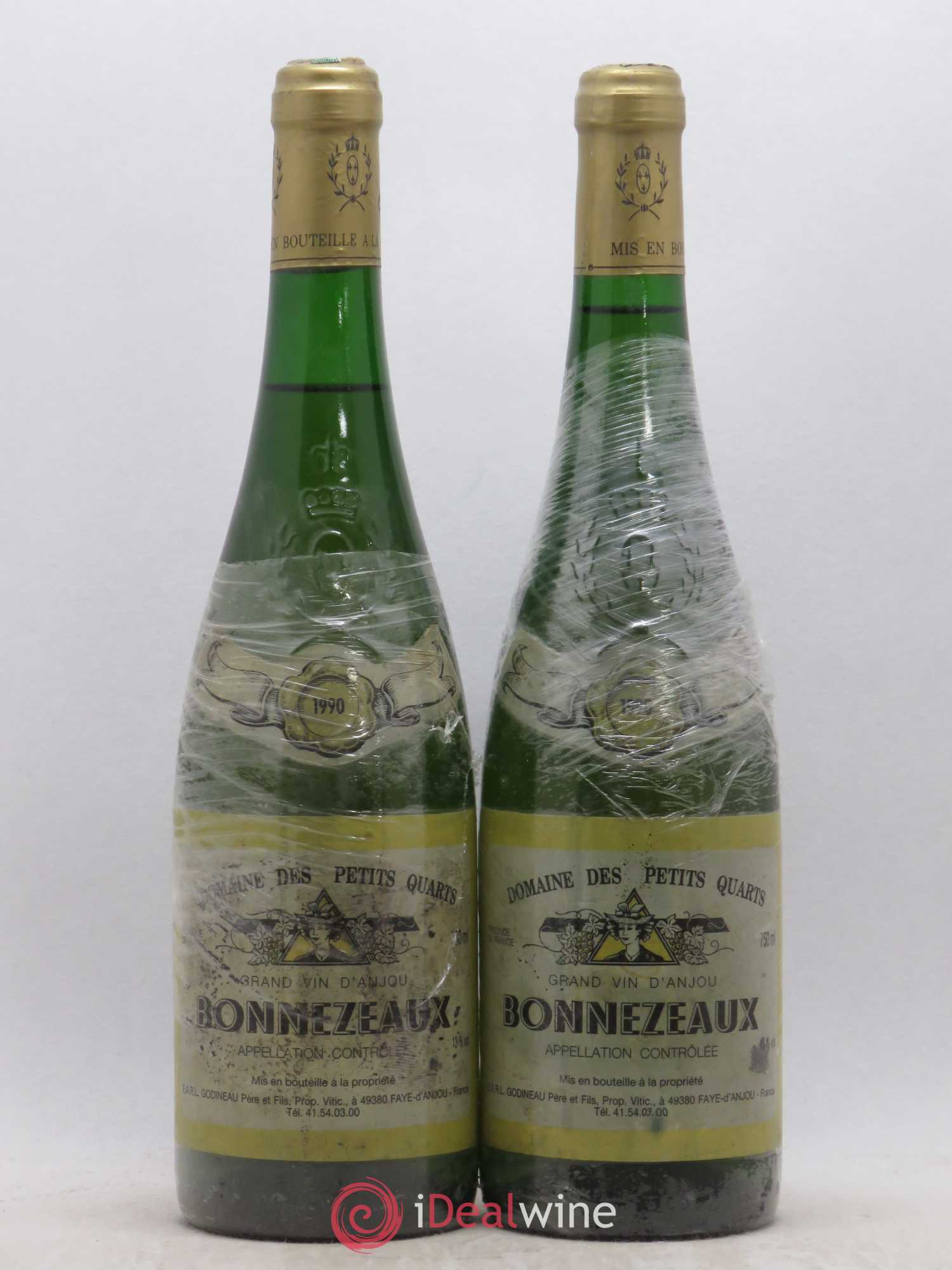Bonnezeaux Domaine des Petits Quarts 1990 - Lotto di 2 bottiglie - 0