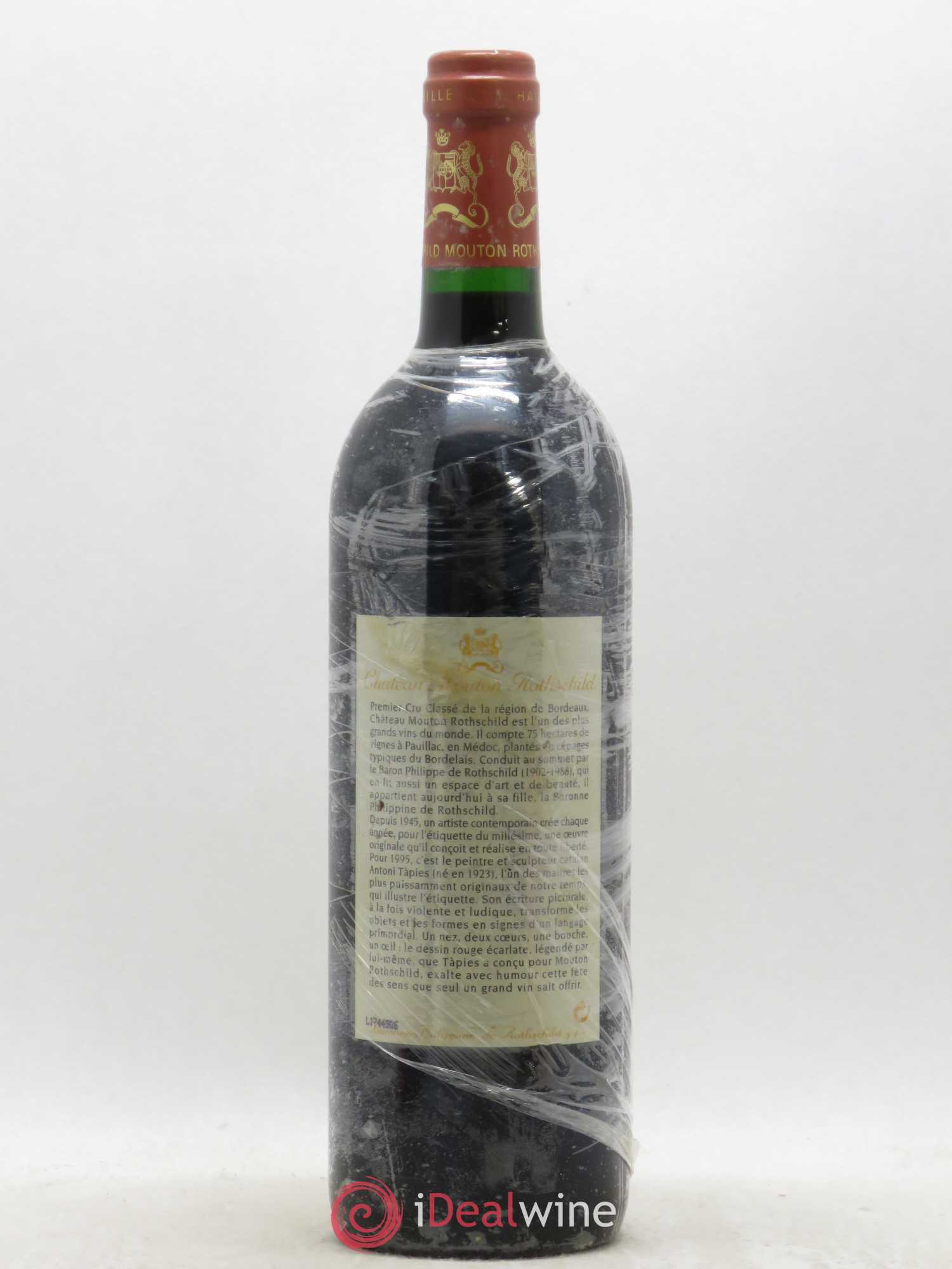 Château Mouton Rothschild 1er Grand Cru Classé 1995 - Lot de 1 bouteille - 1