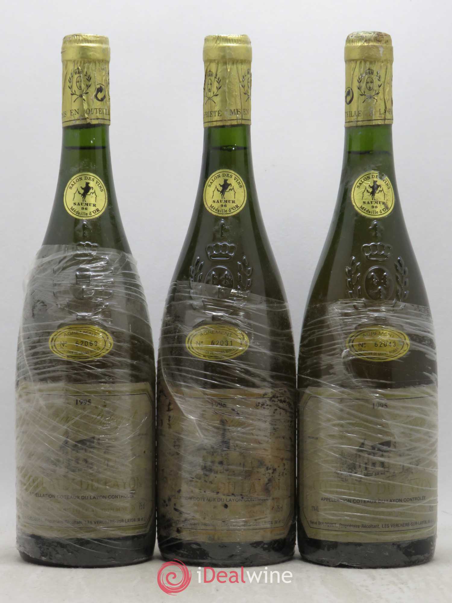 Coteaux du Layon Selection de grains nobles Dulocquet 1995 - Lotto di 3 bottiglie - 0