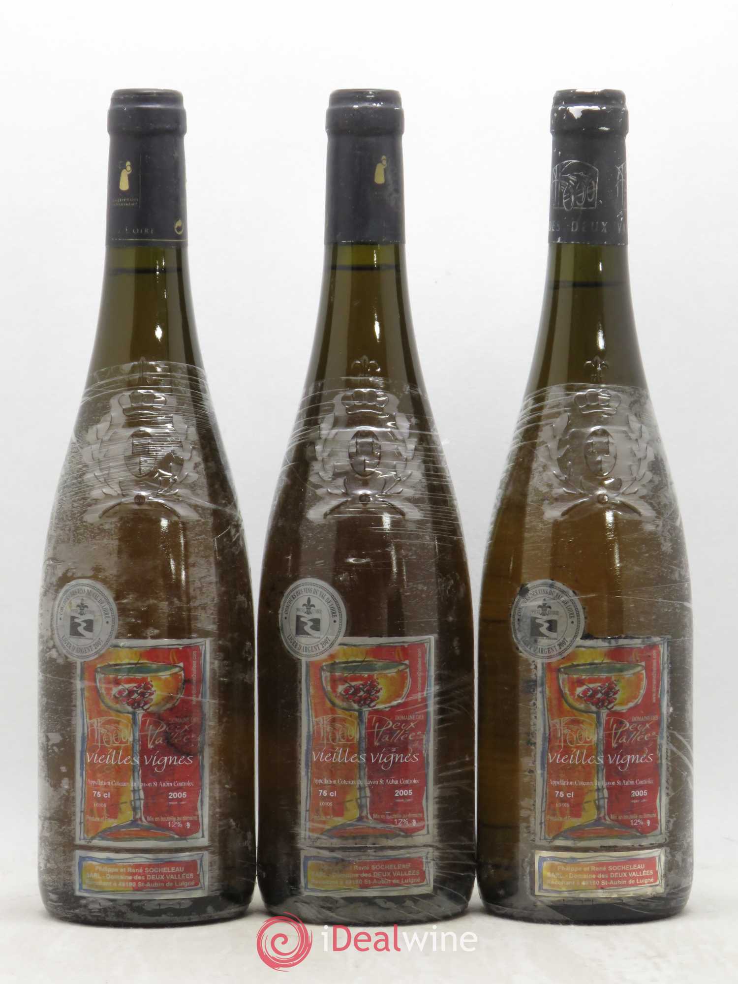 Coteaux du Layon Vielles vignes Domaine des 2 Vallées 2005 - Lotto di 3 bottiglie - 0