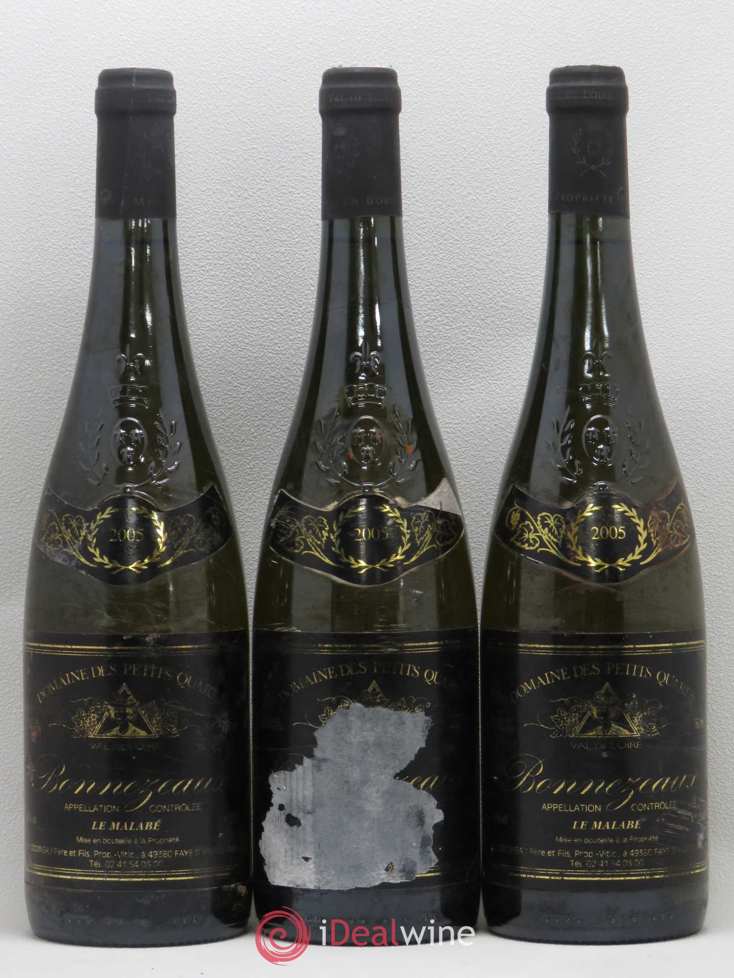 Bonnezeaux 1er Tri Le Malabé Domaine des Petits Quarts 2005 - Lotto di 3 bottiglie - 0