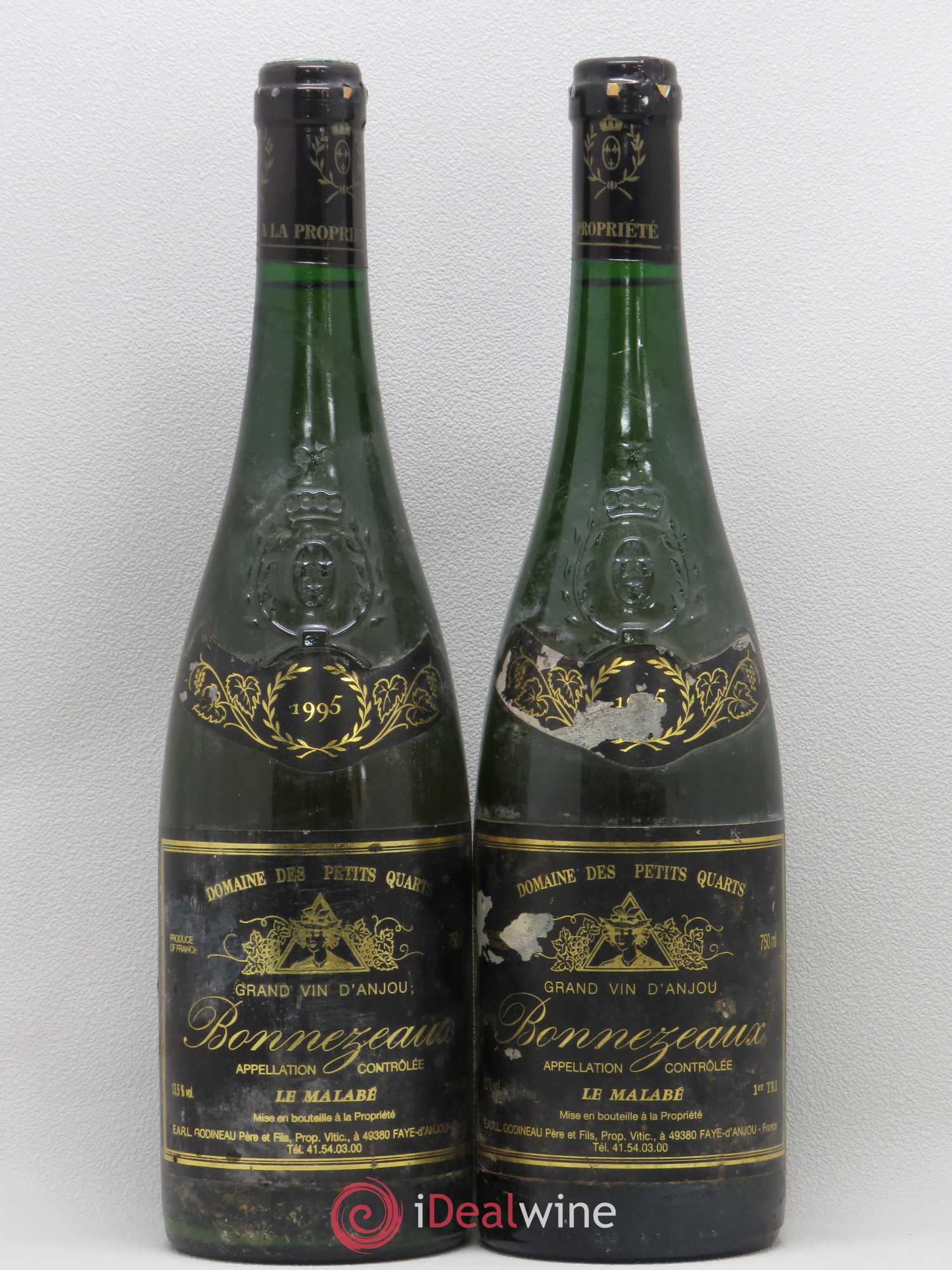 Bonnezeaux 1er Tri Le Malabé Domaine des Petits Quarts 1995 - Lotto di 2 bottiglie - 0