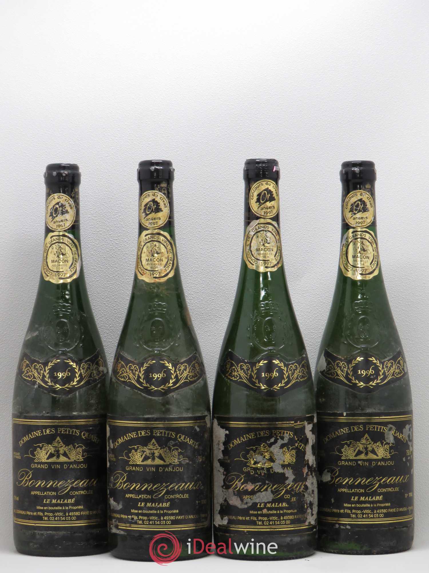 Bonnezeaux 1er Tri Le Malabé Domaine des Petits Quarts 1996 - Lotto di 4 bottiglie - 0