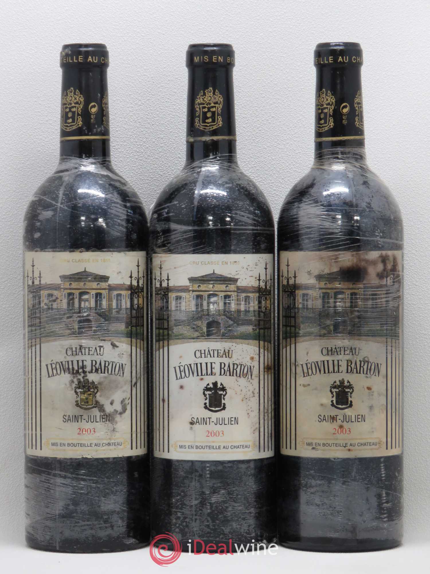 Château Léoville Barton 2ème Grand Cru Classé 2003 - Lot de 3 bouteilles - 0