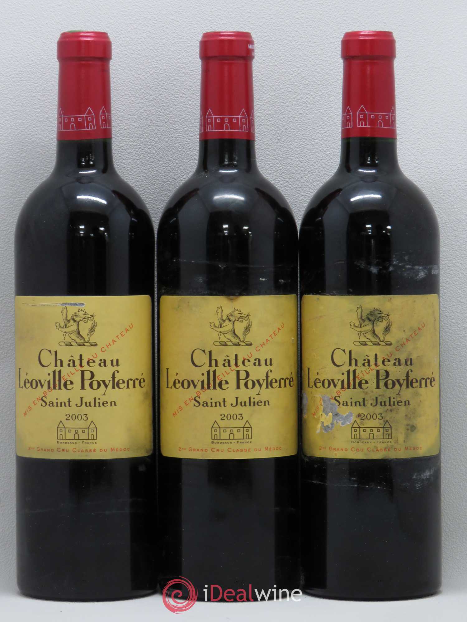 Château Léoville Poyferré 2ème Grand Cru Classé 2003 - Lot de 3 bouteilles - 0