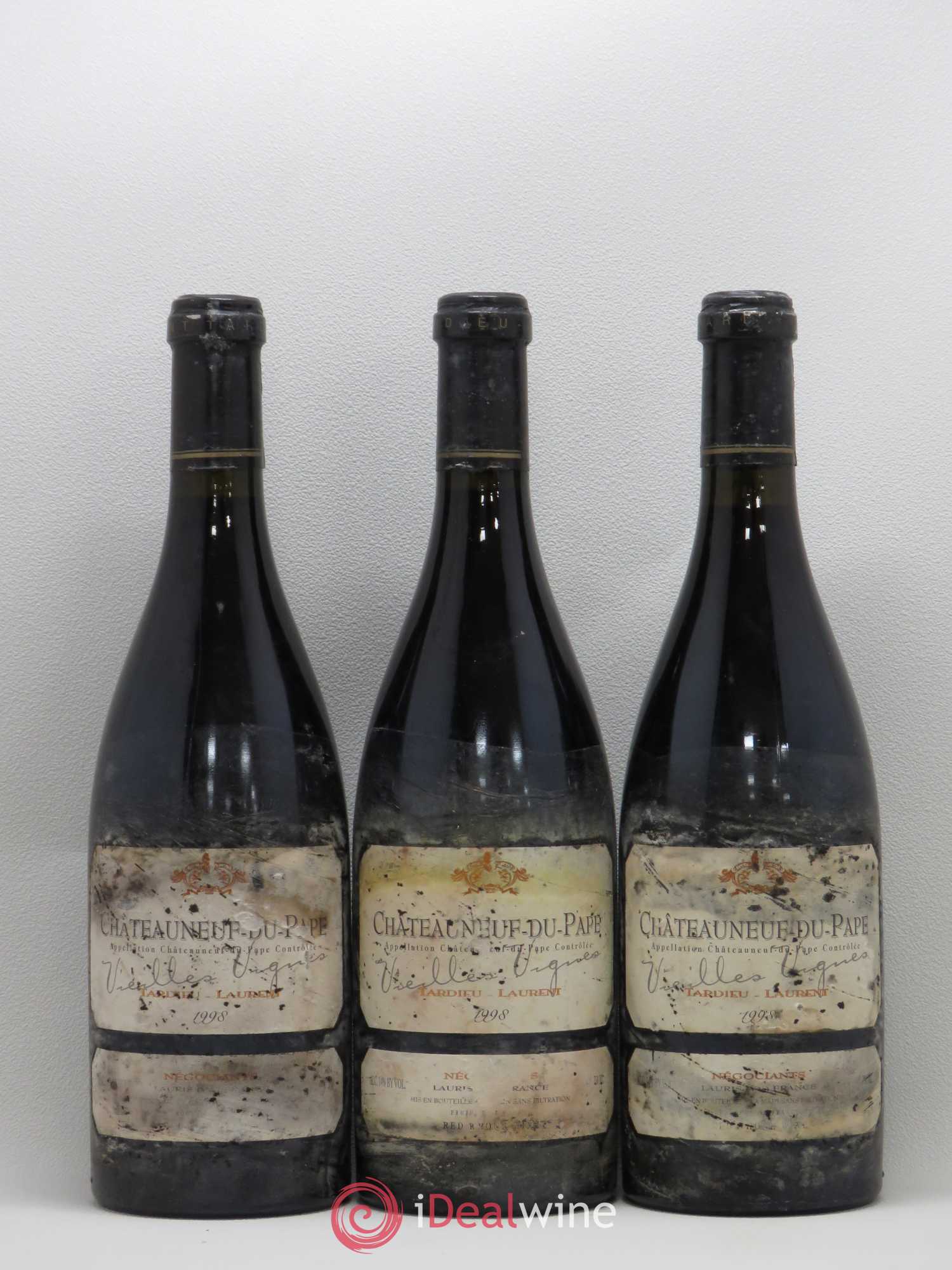 Châteauneuf-du-Pape Tardieu-Laurent Vieilles vignes Famille Tardieu 1998 - Lot de 3 bouteilles - 0