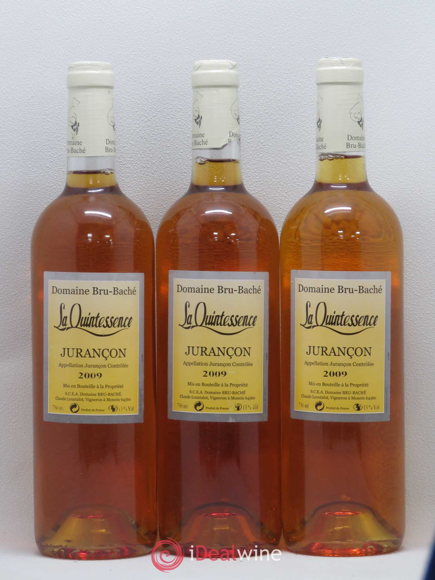 Jurançon Quintessence du Petit Manseng Domaine Bru Bache 2009 - Lotto di 3 bottiglie - 0