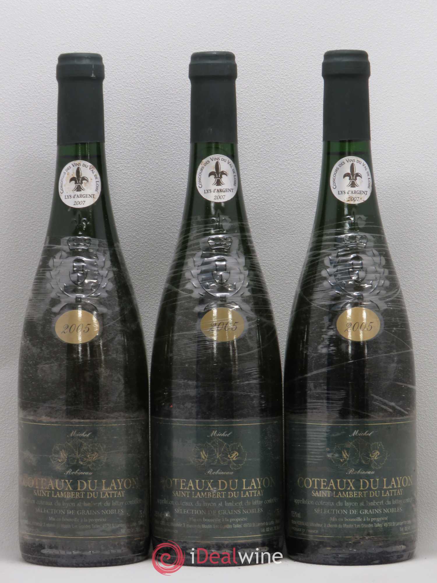 Coteaux du Layon Saint Lambert du Lattay Séléction de grains nobles M. Robineau 2005 - Lotto di 3 bottiglie - 0