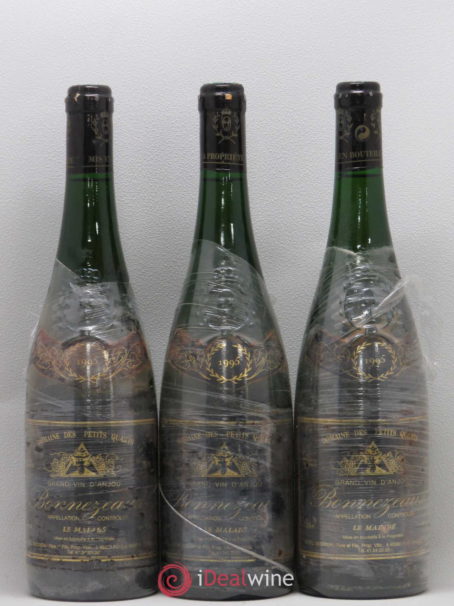 Bonnezeaux 1er Tri Le Malabé Domaine des Petits Quarts 1995 - Lotto di 3 bottiglie - 0