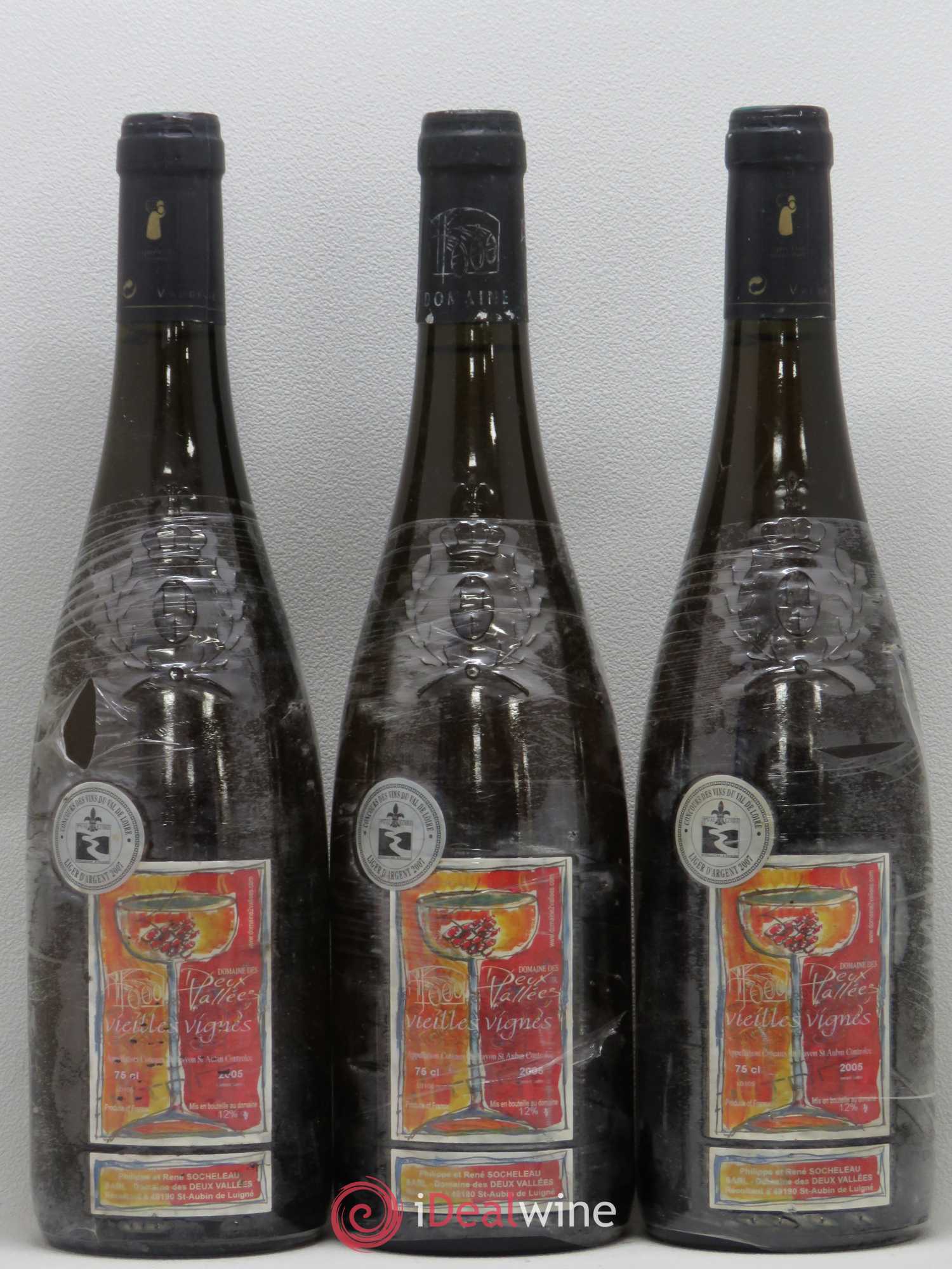 Coteaux du Layon St Aubin Vieilles Vignes Domaine des Deux Vallées 2005 - Lotto di 3 bottiglie - 0