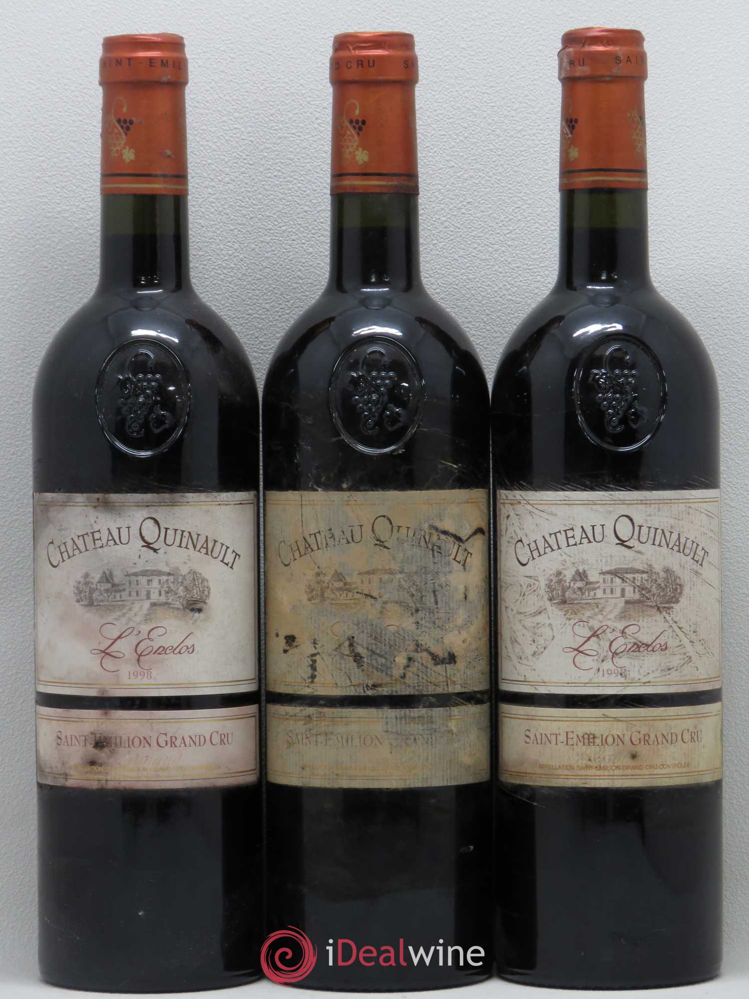 Château Quinault L'Enclos 1998 - Lot de 3 bouteilles - 0