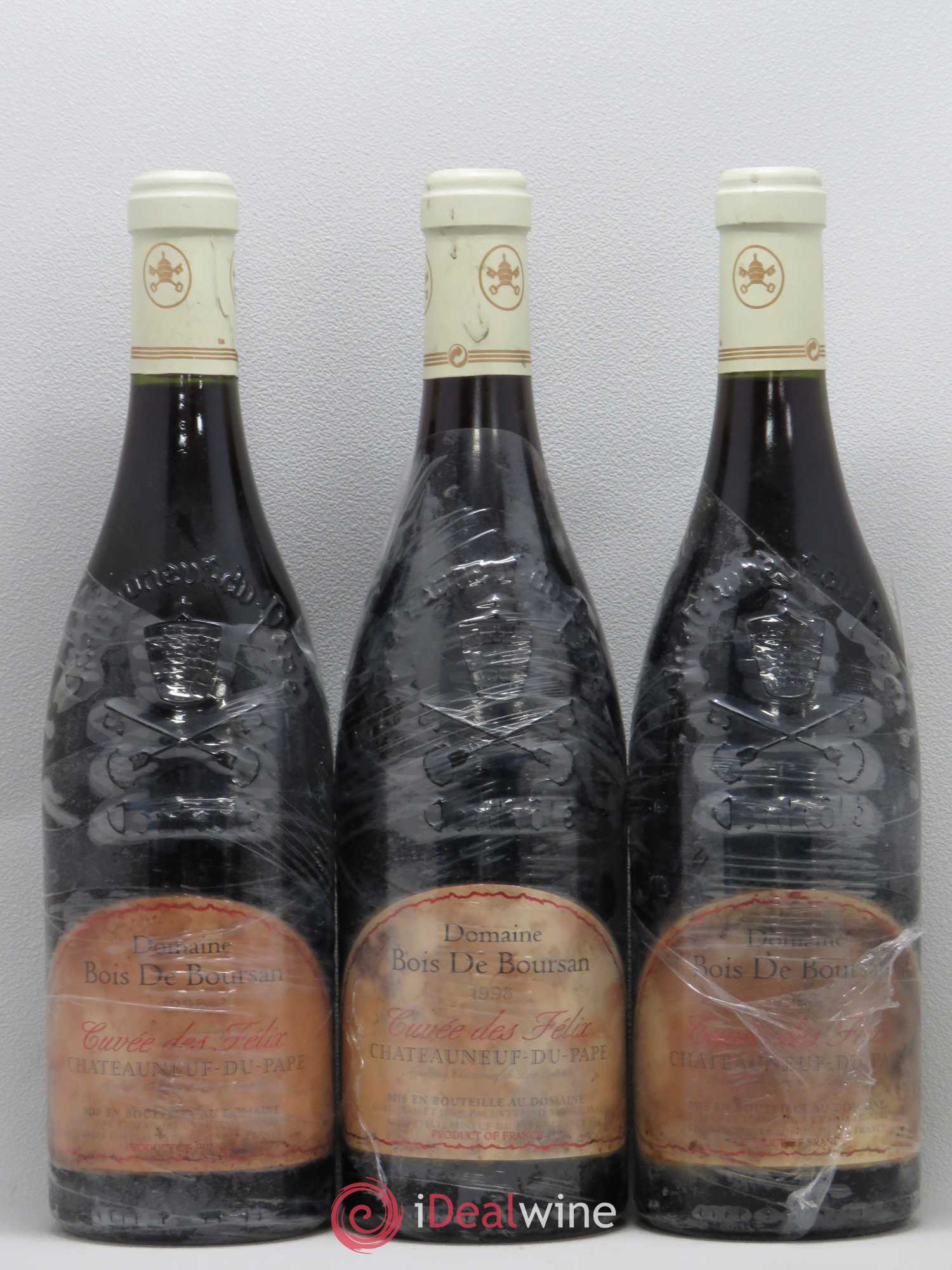 Châteauneuf-du-Pape Bois de Boursan (Domaine) Cuvée des Félix Jean et Jean-Paul Versino 1998 - Lot de 3 bouteilles - 0