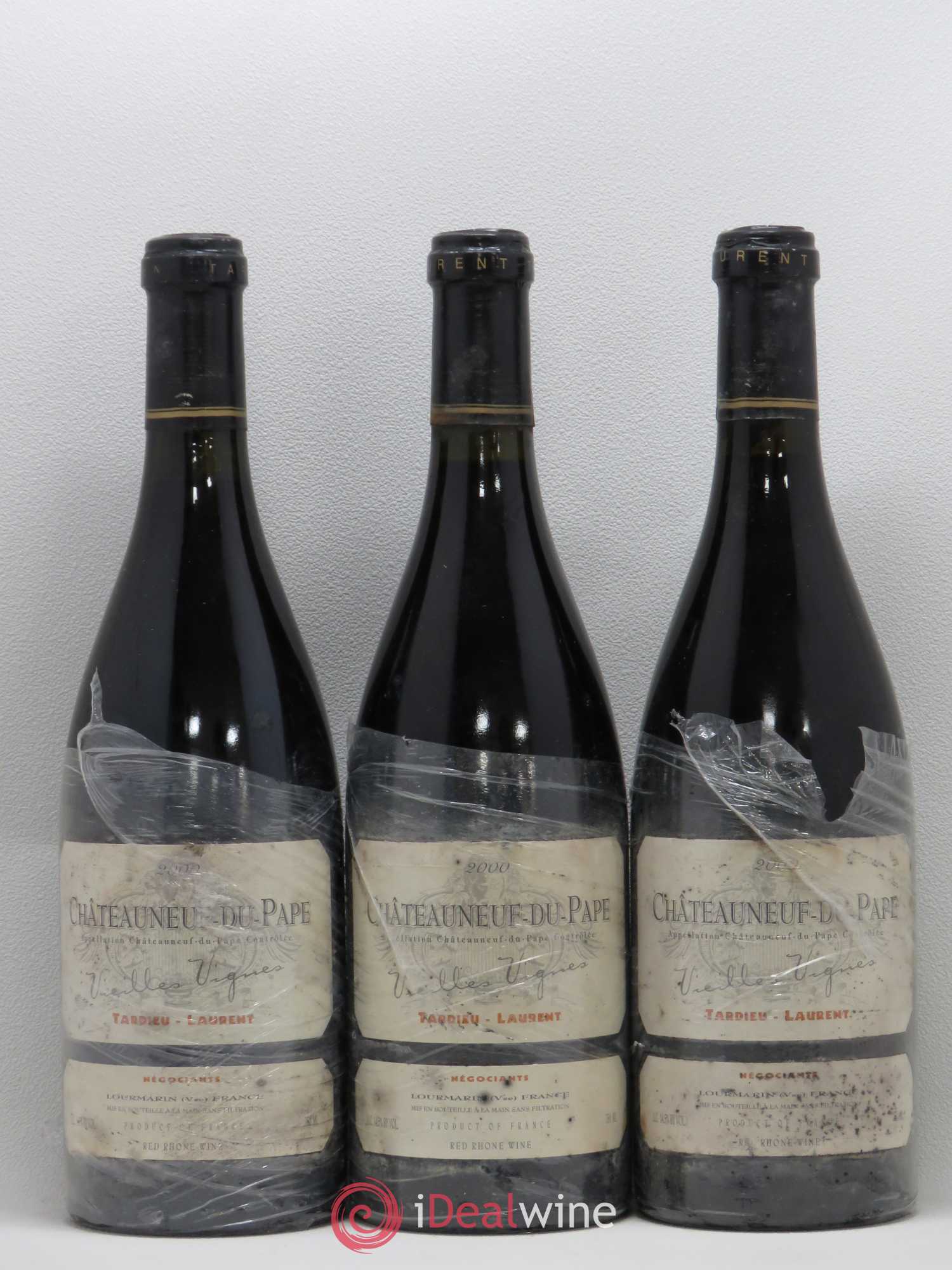 Châteauneuf-du-Pape Tardieu-Laurent Vieilles vignes Famille Tardieu 2000 - Lot de 3 bouteilles - 0