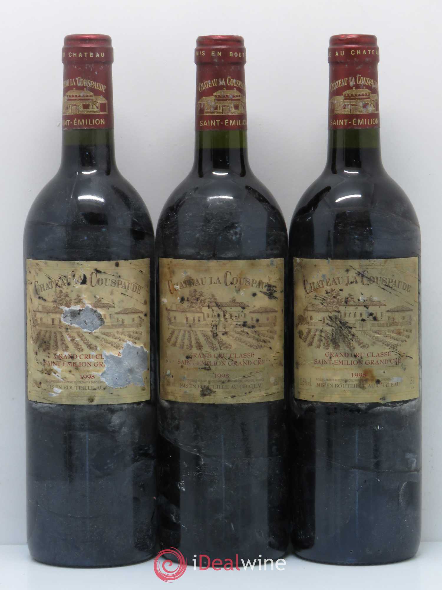 Château la Couspaude Grand Cru Classé 1998 - Lot de 3 bouteilles - 0