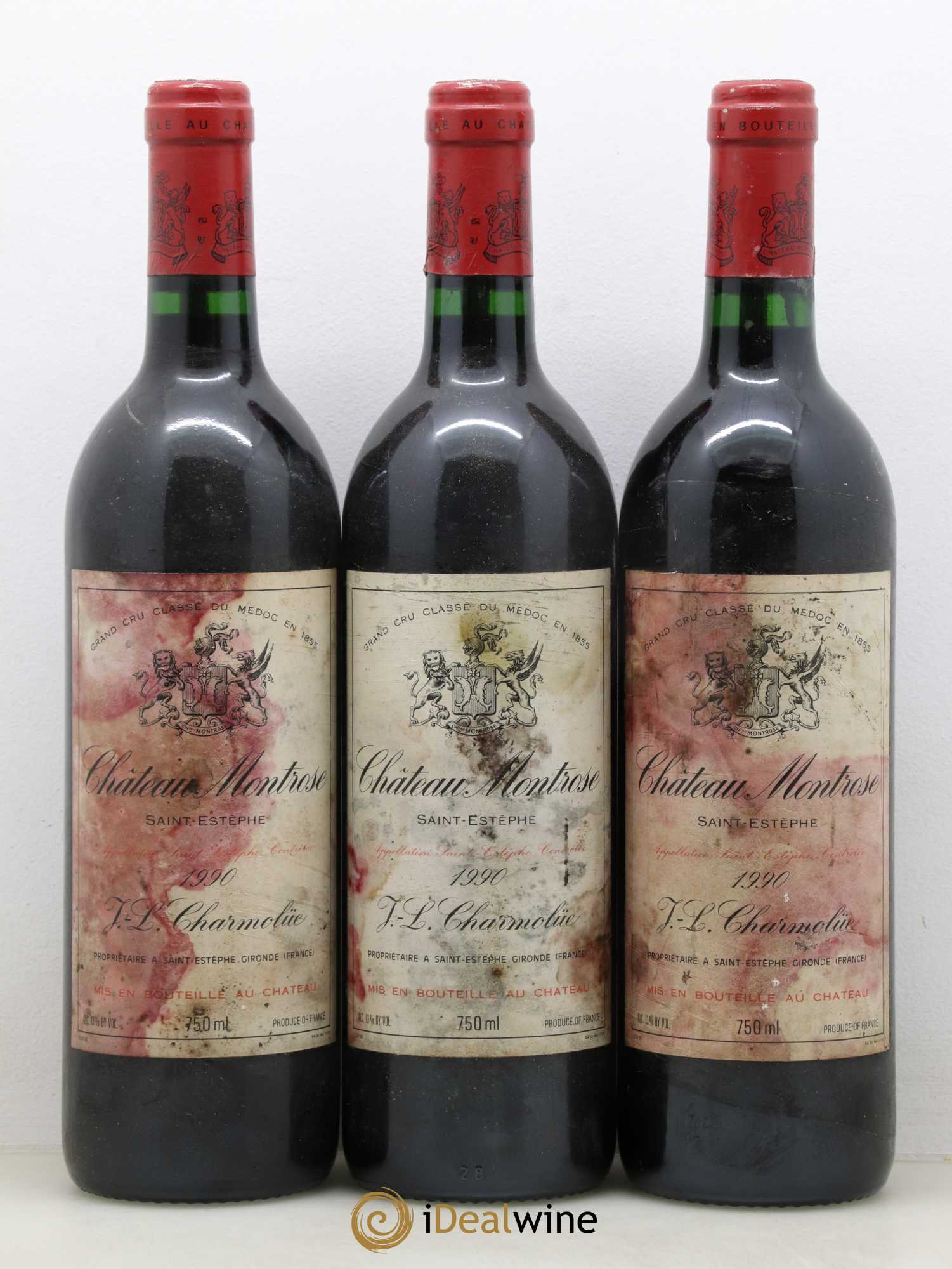 Château Montrose 2ème Grand Cru Classé 1990 - Lot de 3 bouteilles - 0