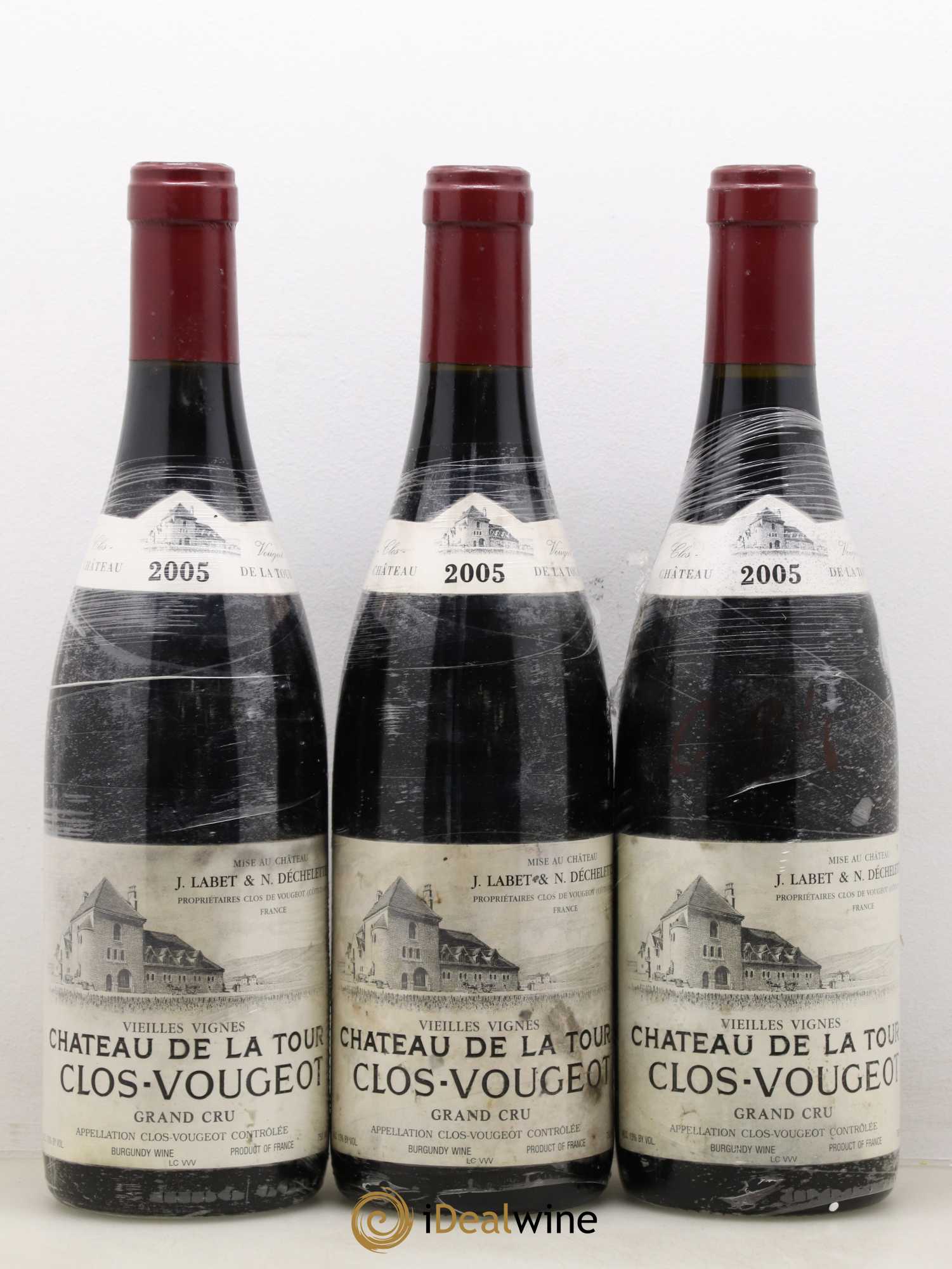 Clos de Vougeot Grand Cru Vieilles Vignes Château de La Tour 2005 - Lot de 3 bouteilles - 0