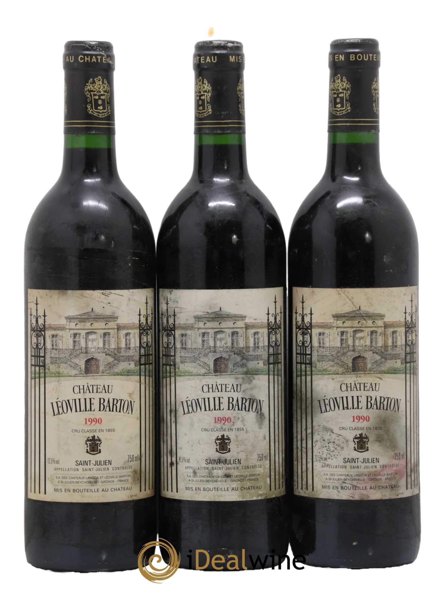 Château Léoville Barton 2ème Grand Cru Classé 1990 - Lot de 3 bouteilles - 0