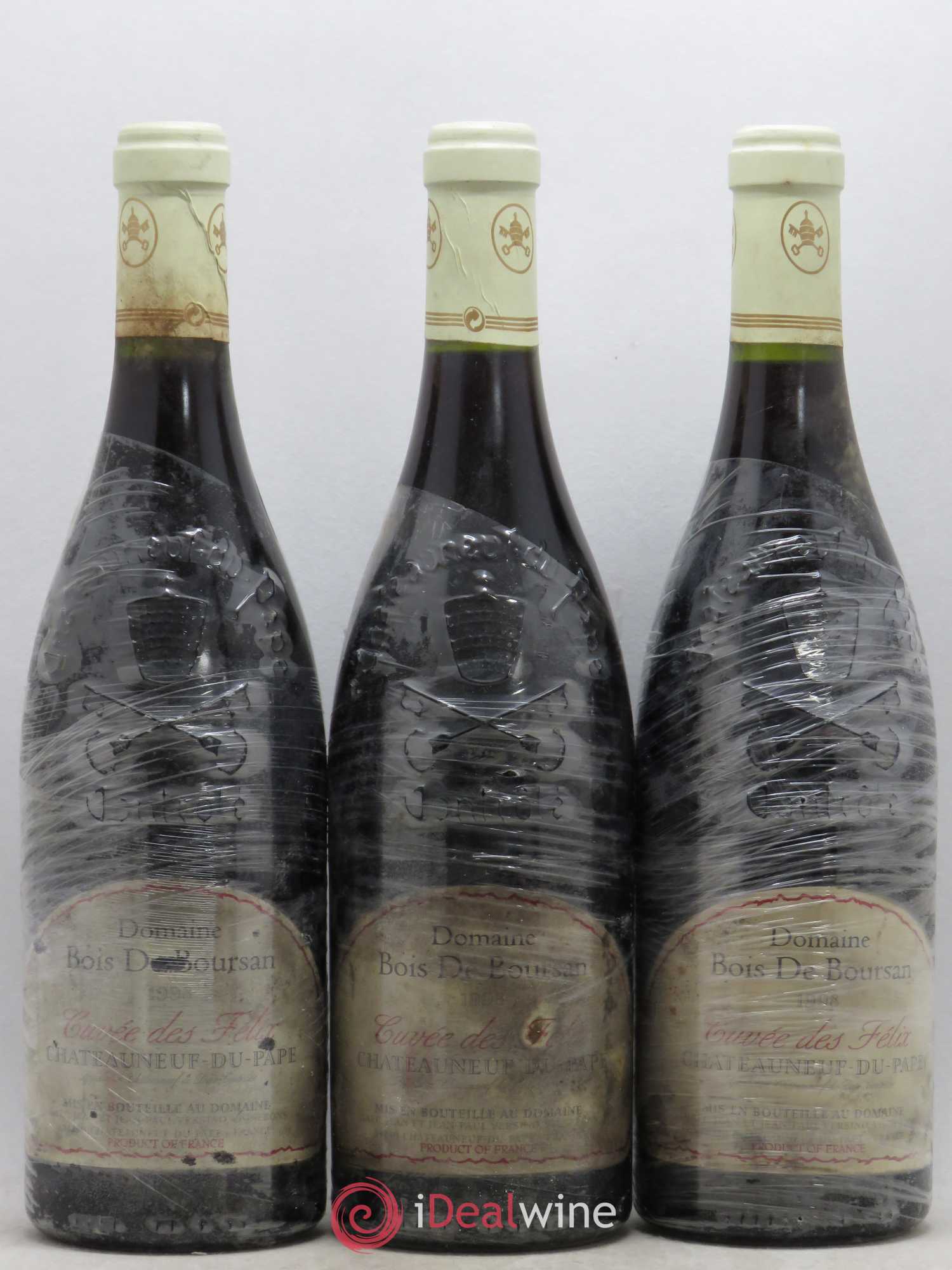 Châteauneuf-du-Pape Bois de Boursan (Domaine) Cuvée des Félix Jean et Jean-Paul Versino 1998 - Lot de 3 bouteilles - 0