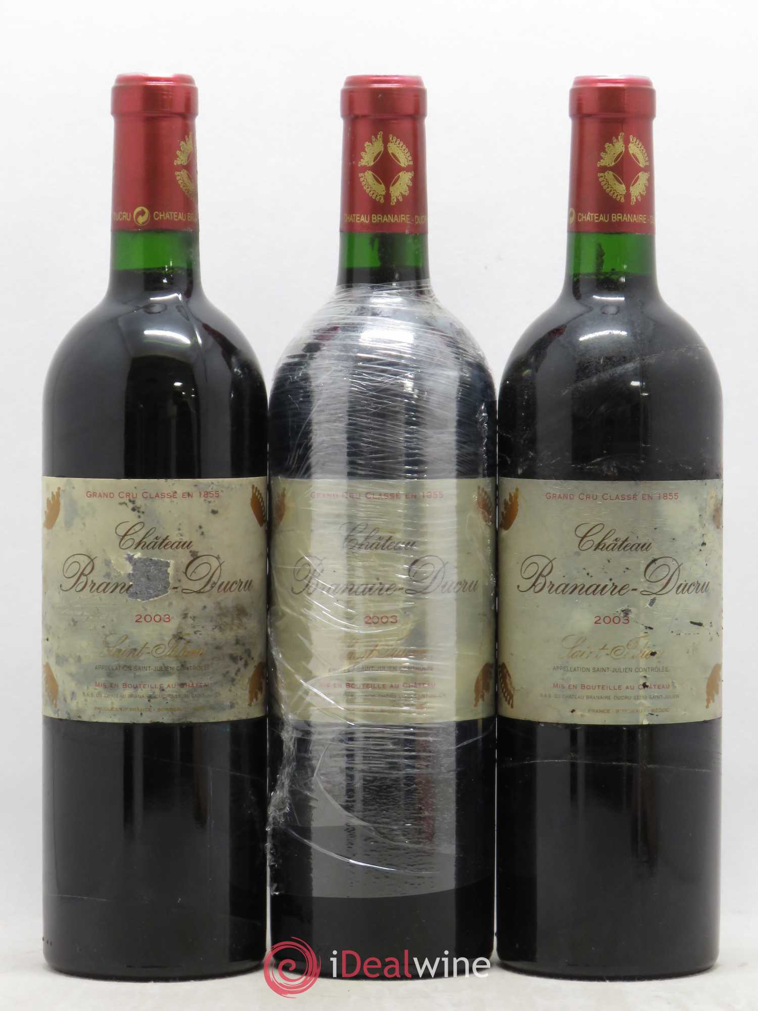 Château Branaire Ducru 4ème Grand Cru Classé 2003 - Lot de 3 bouteilles - 0